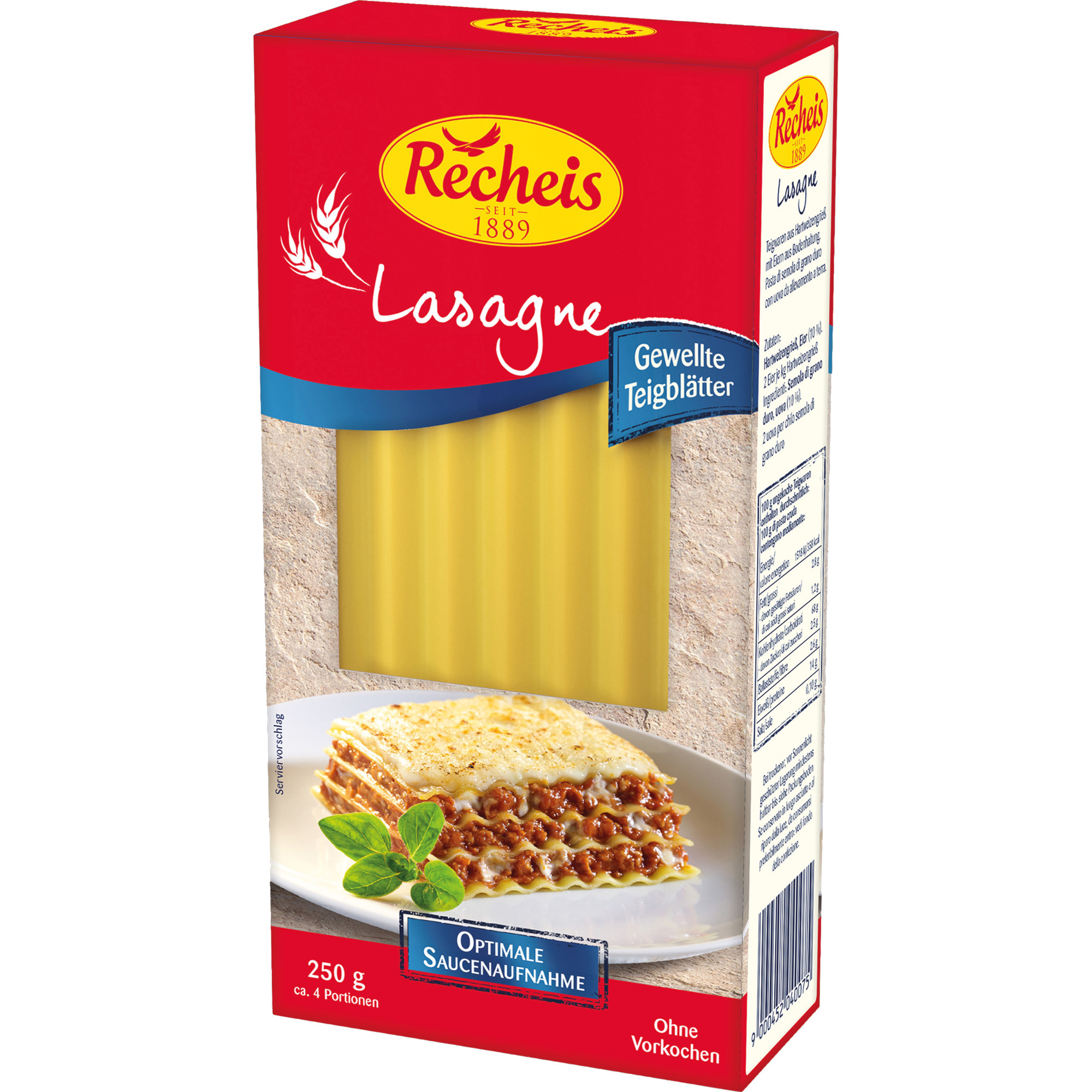 Recheis Lasagne 250g, žlté
