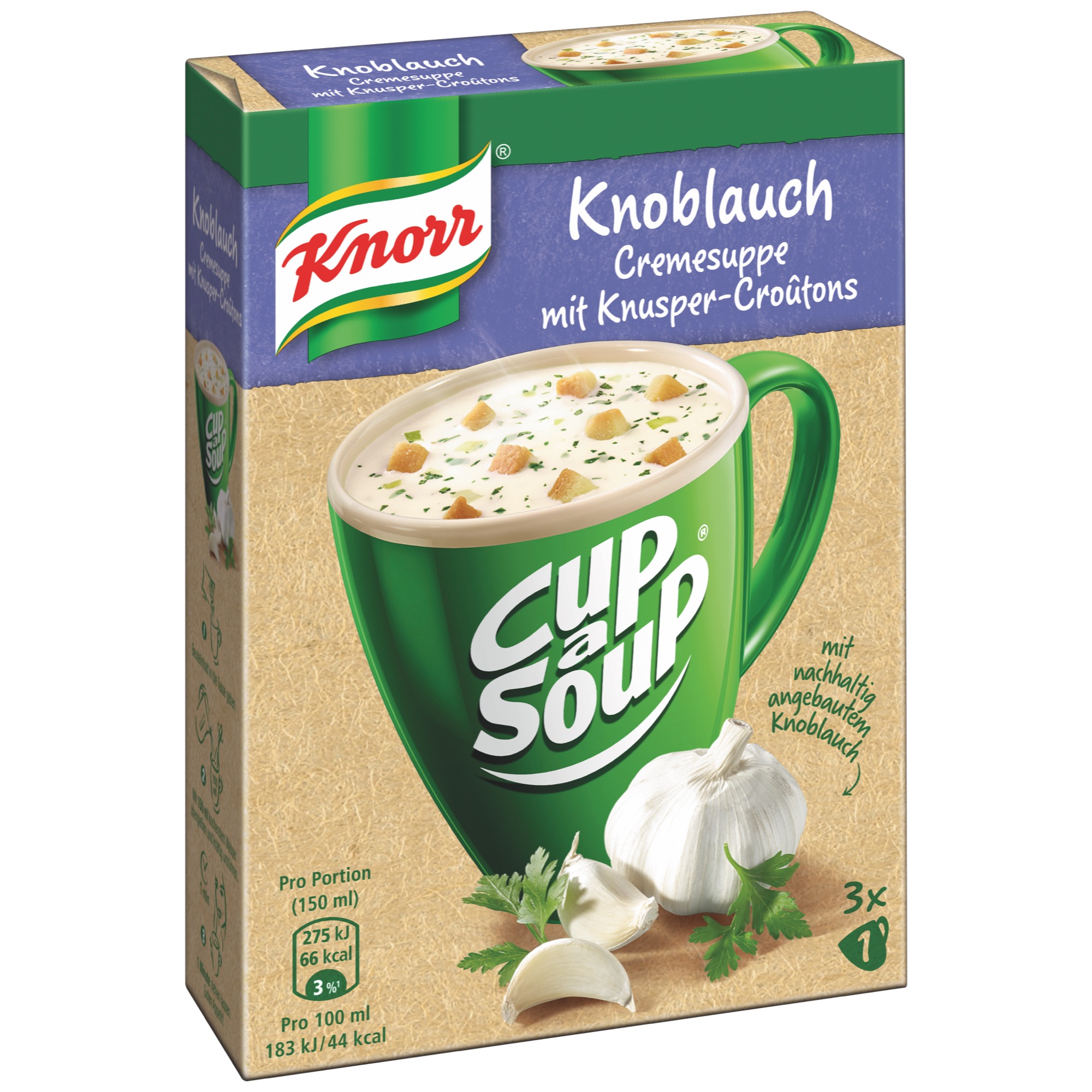 Knorr Cup a soup 3ks, cesnaková