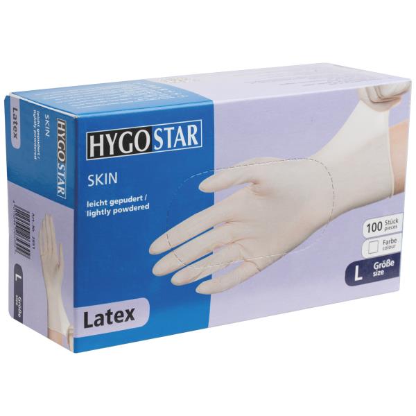 Hygostar latex.rukavice pudr. 100ks L