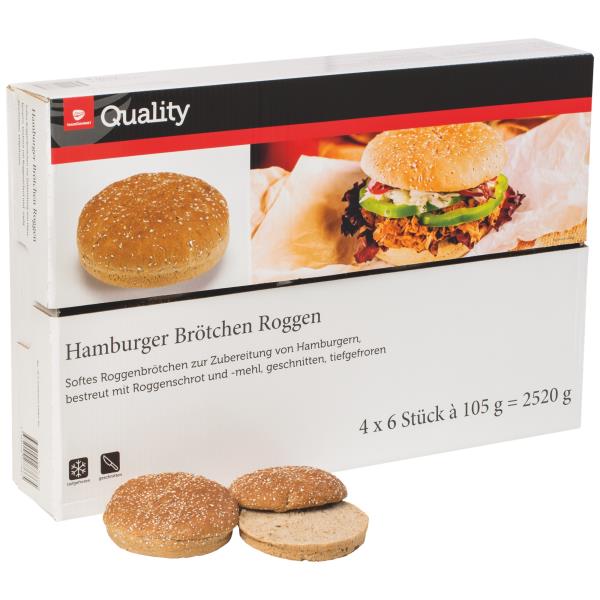 Quality žemľa burger raž FGB mr. 24x105
