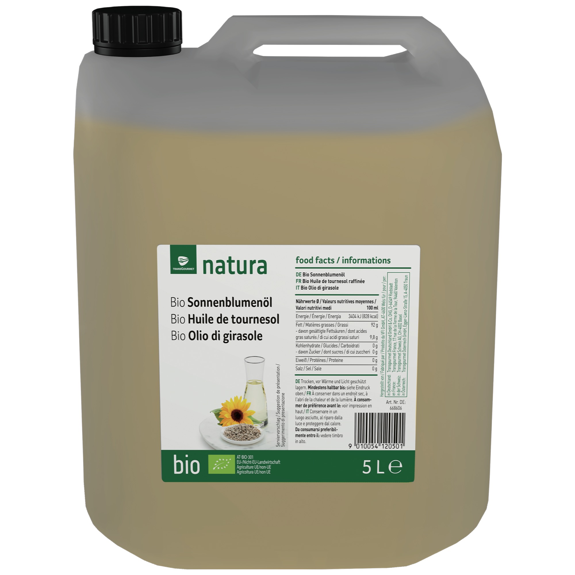 Natura Bio slnečn.olej za studena 5L