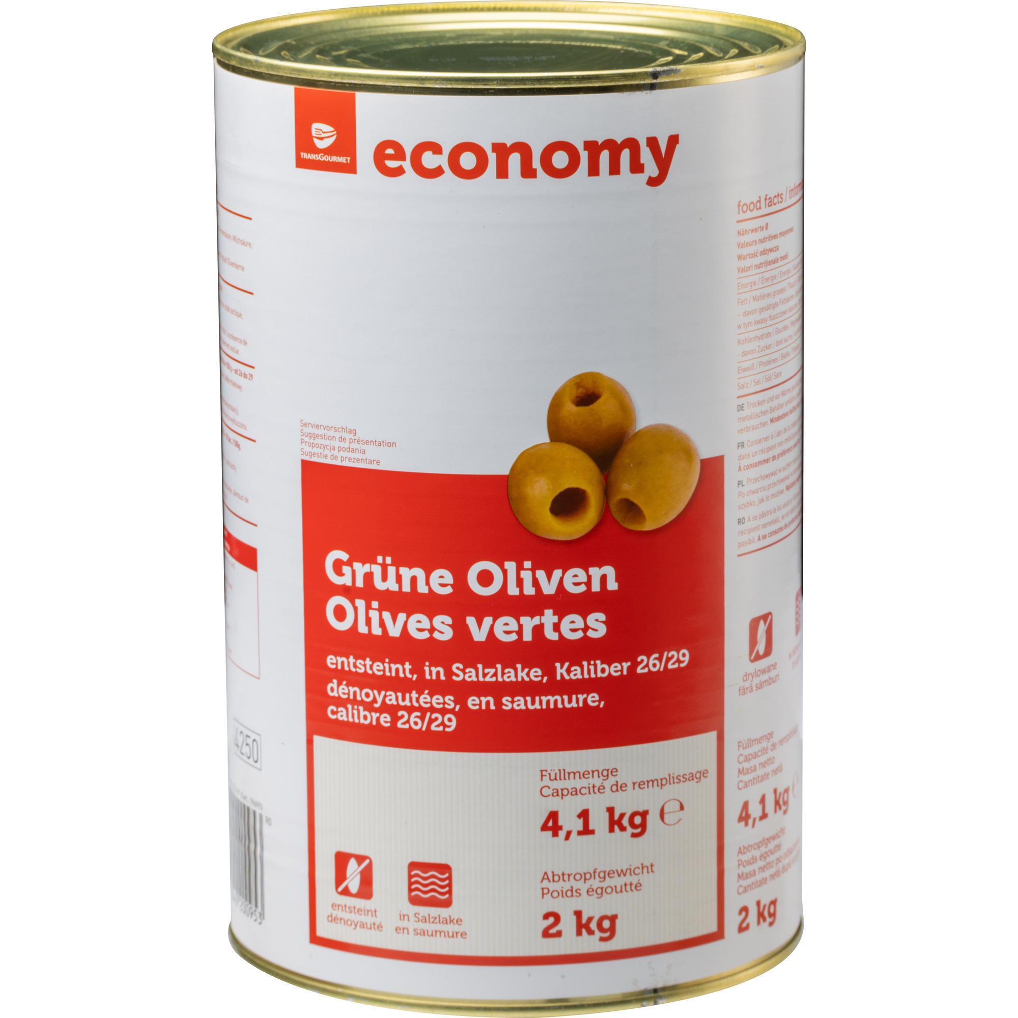 Economy Oliven grün ohne Stein 4250ml