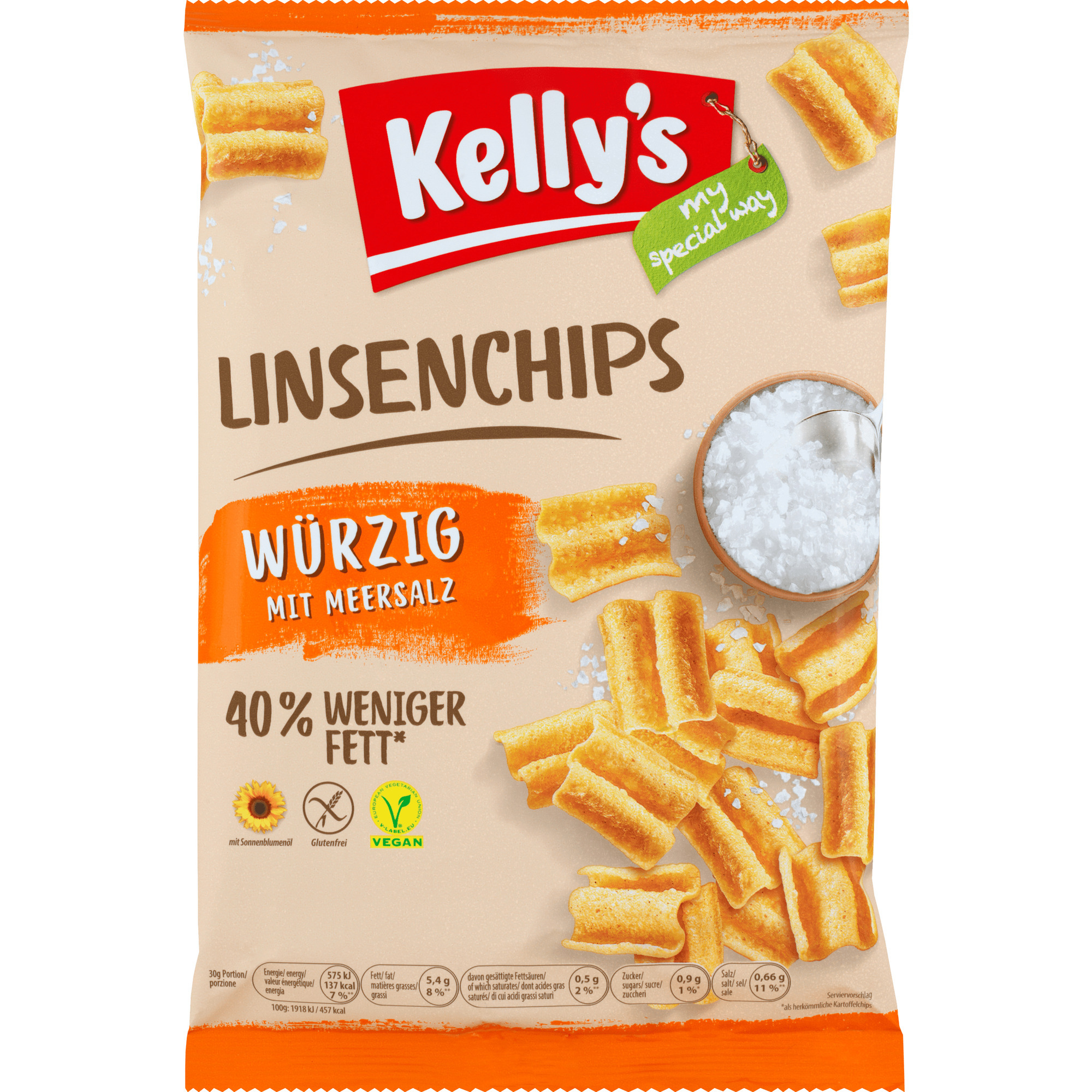 Kelly Linsen Chips 90g, Salz