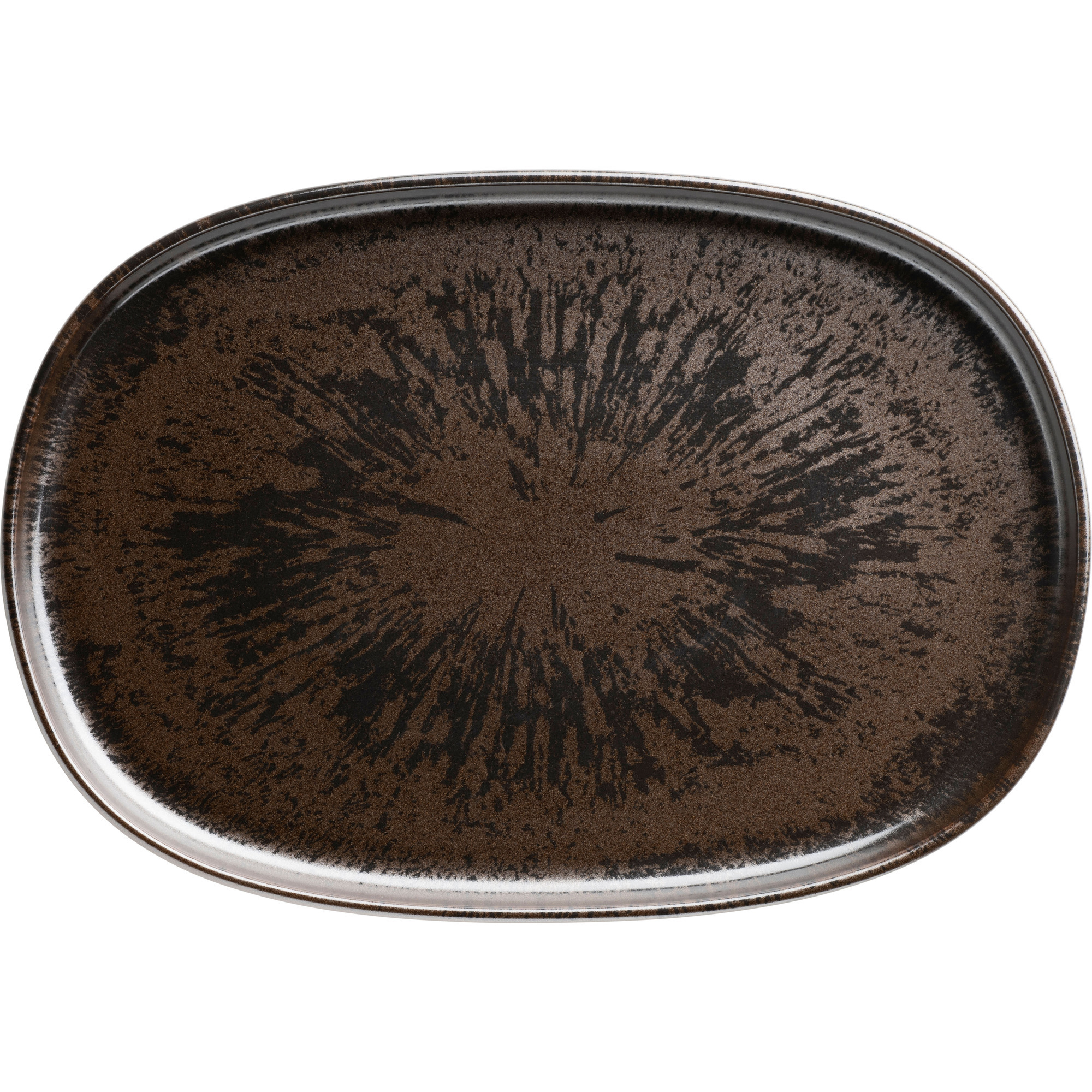 Trad.Tiles Platte oval met.bronze 33x23
