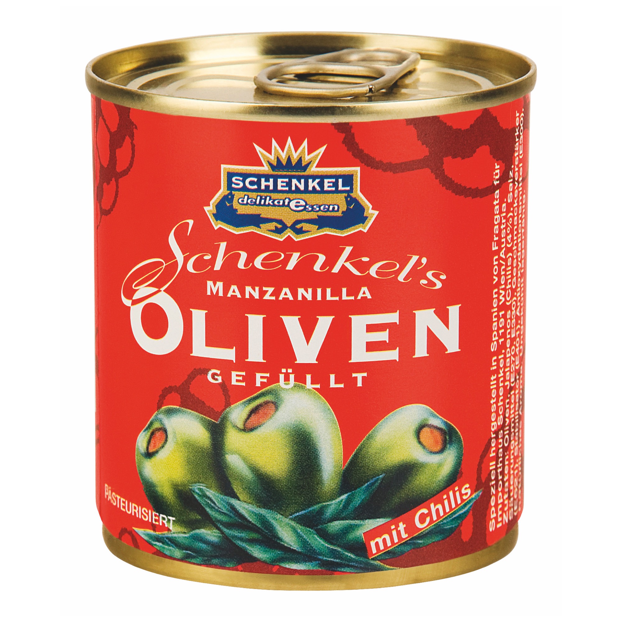 Schenkel olivy 200g s čili