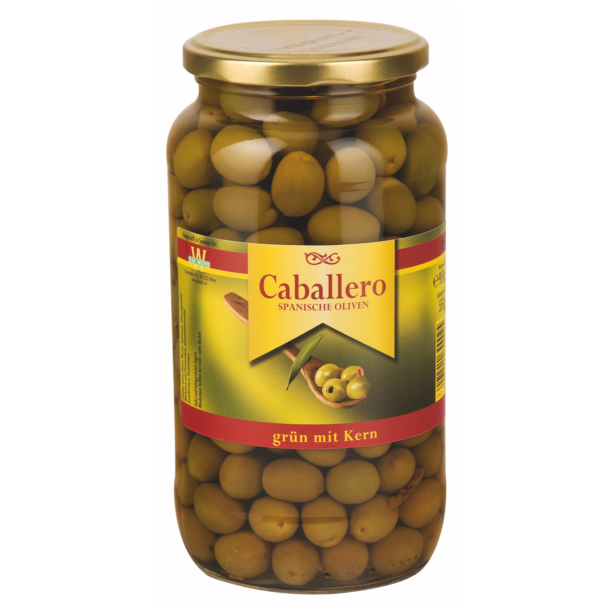 Caball. olivy zel. s kôstkou 340/360 900g