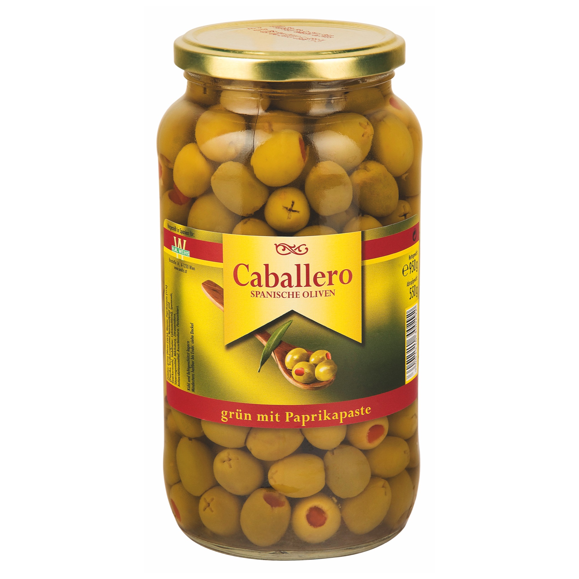 Caball. olivy zel.s papr. 340/360 900g