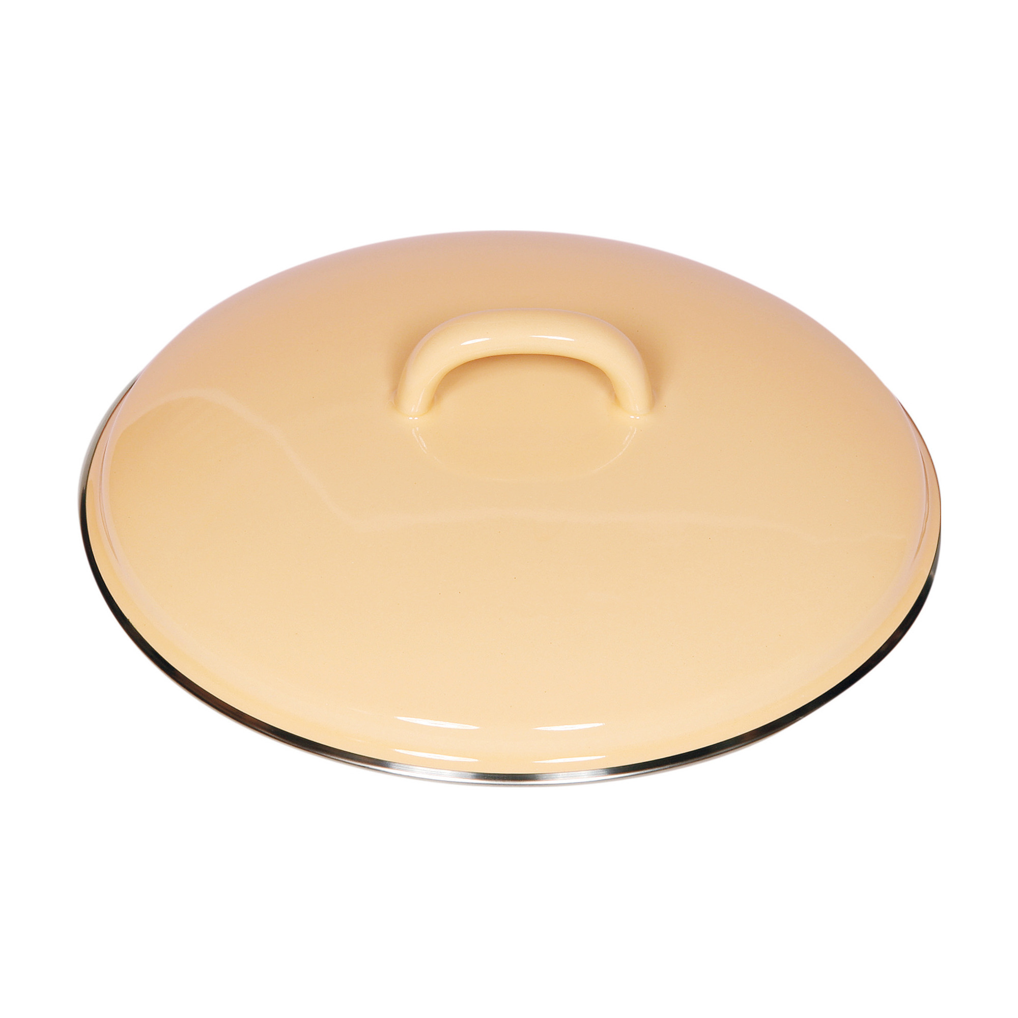 Riess Deckel m.Chromrand gelb 20cm