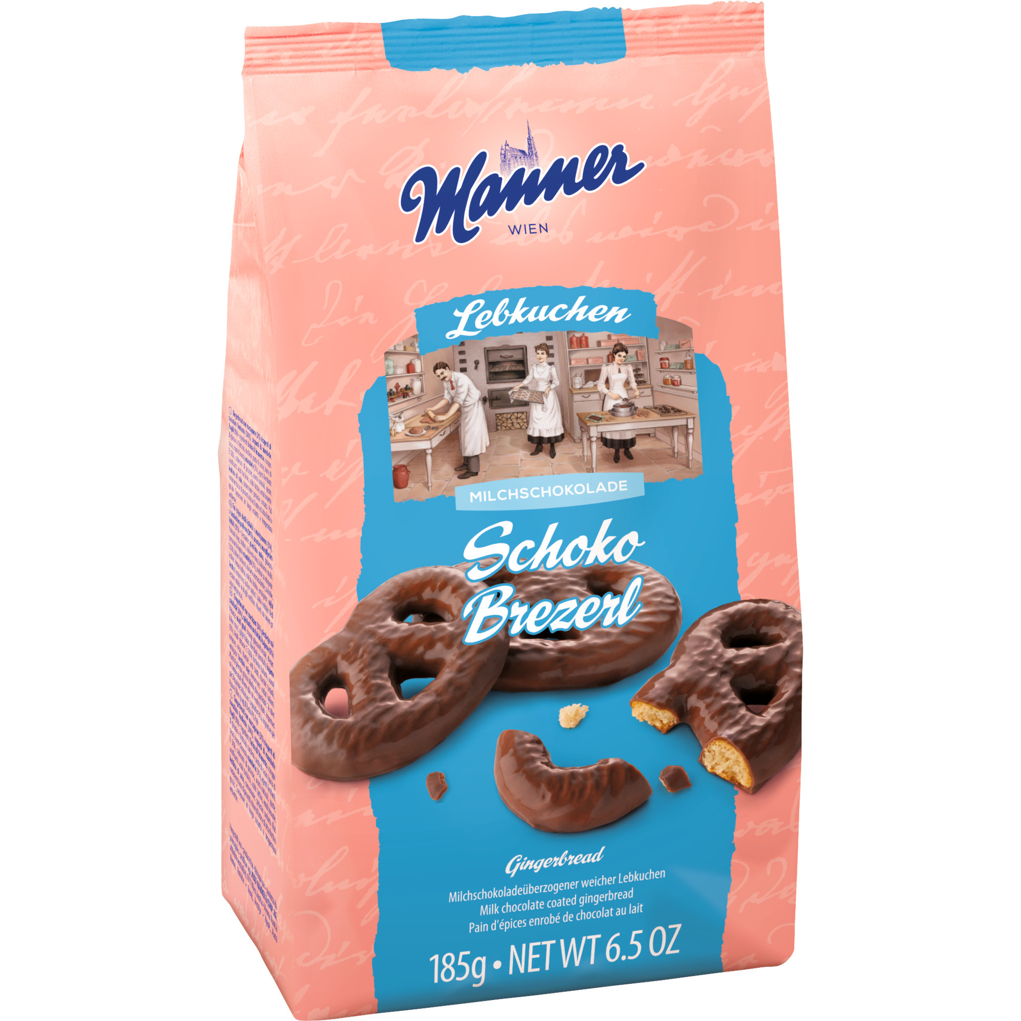 Manner perník praclíky ml.čok. 185g
