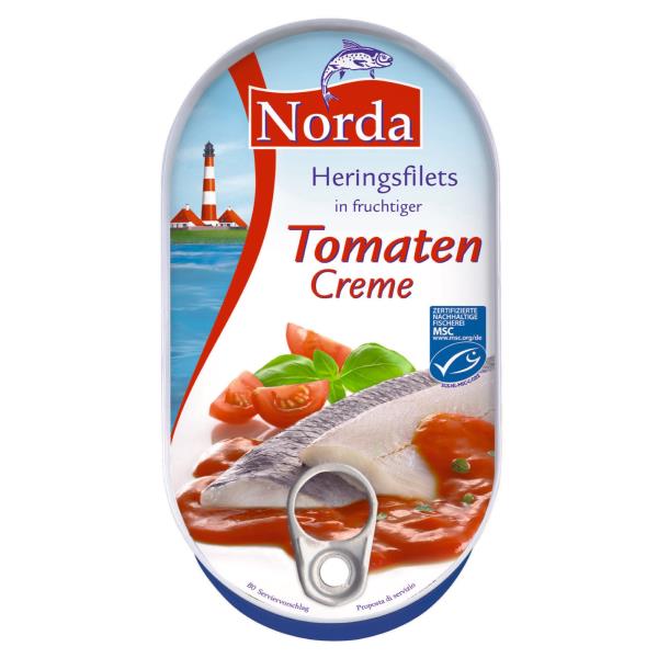 Norda sleď. filety 200g, paradajky