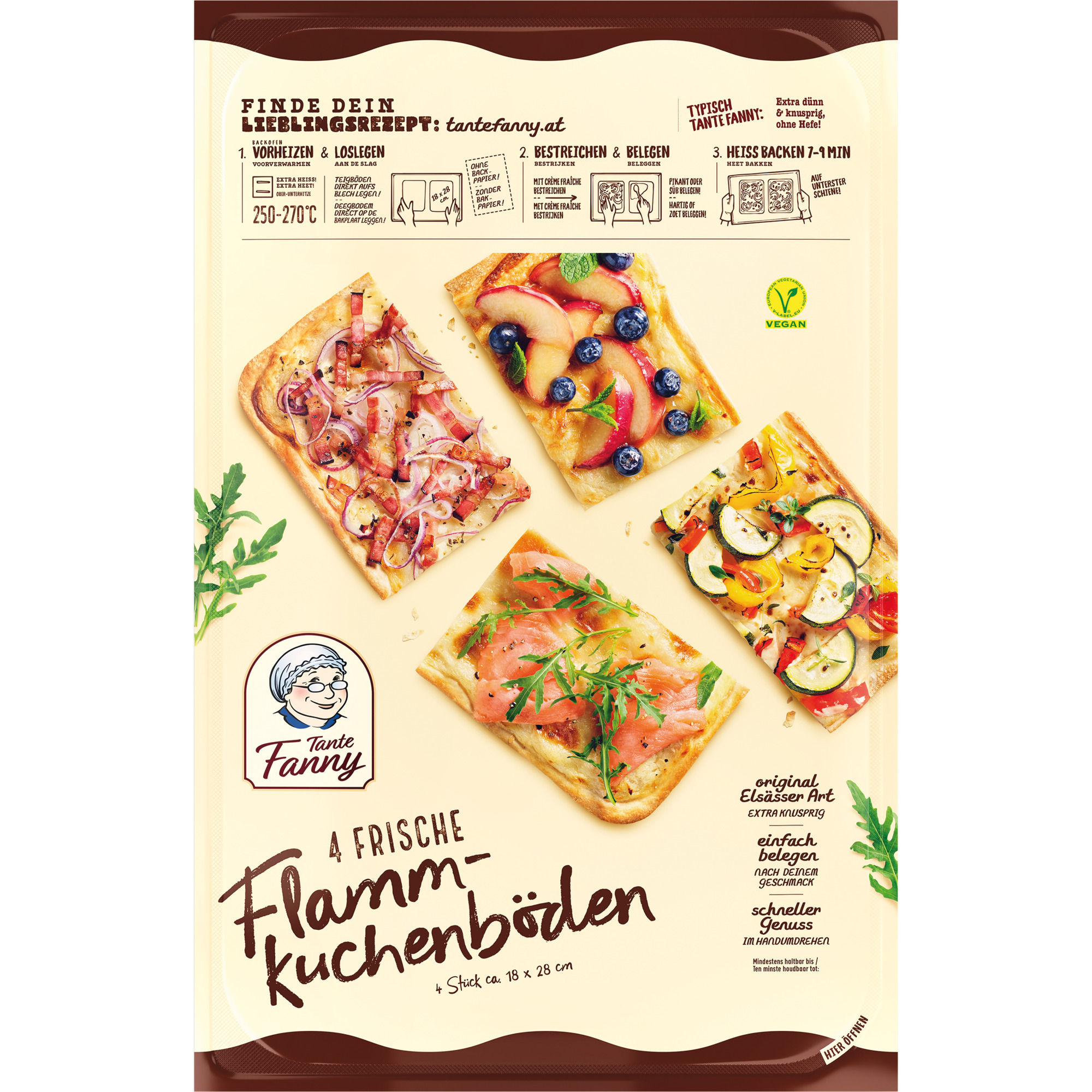 Fanny frische Flammkuchenböden 4x85g
