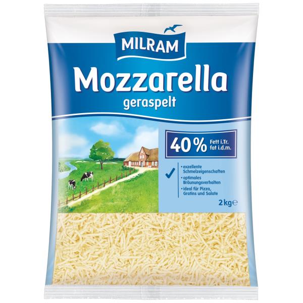 Milram Mozzarella strúhaná 40% tuku 2kg