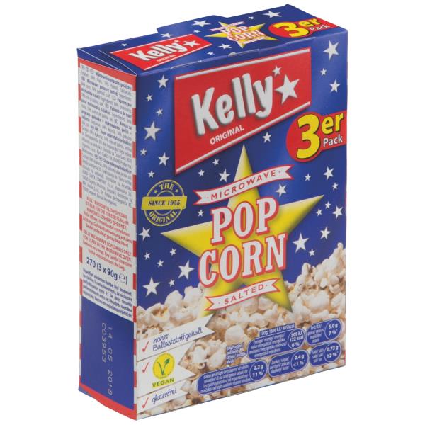 Kelly Mikro Popcorn 3x90g, solené