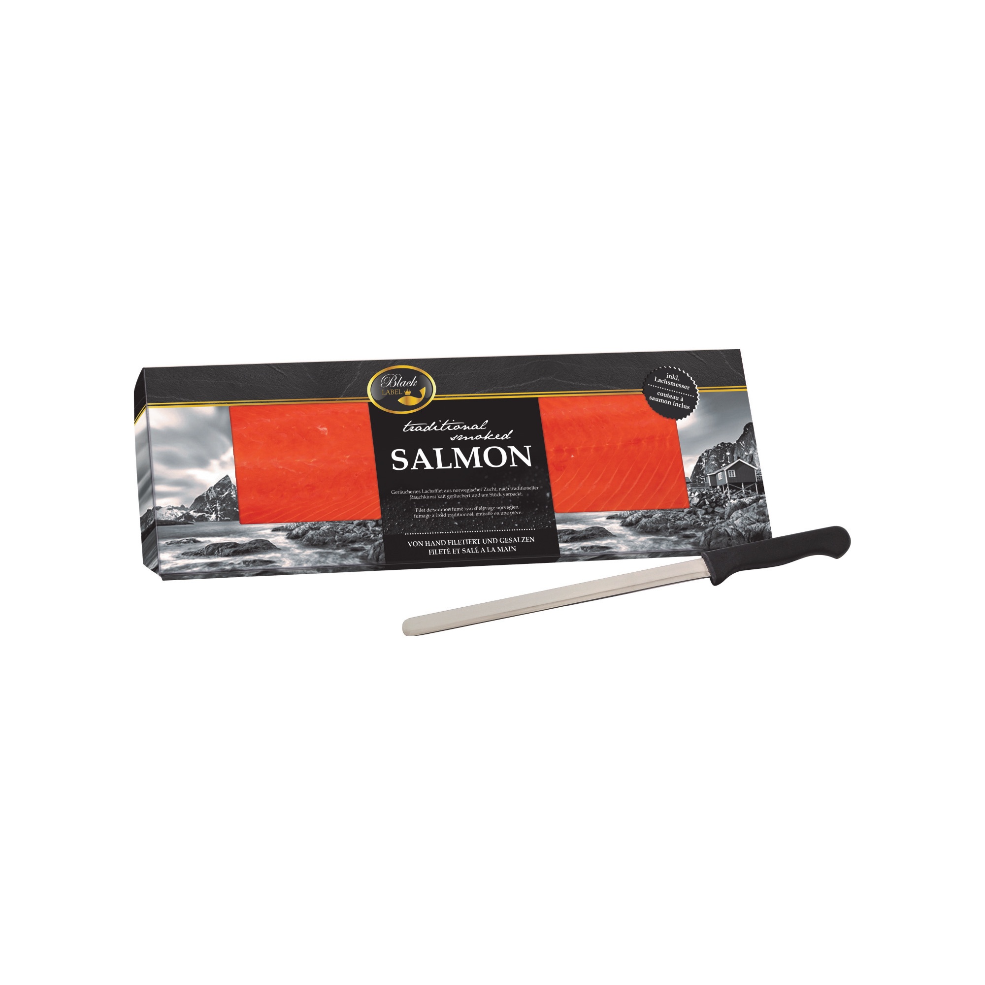 Losos nórsky údený + nôž 600g
