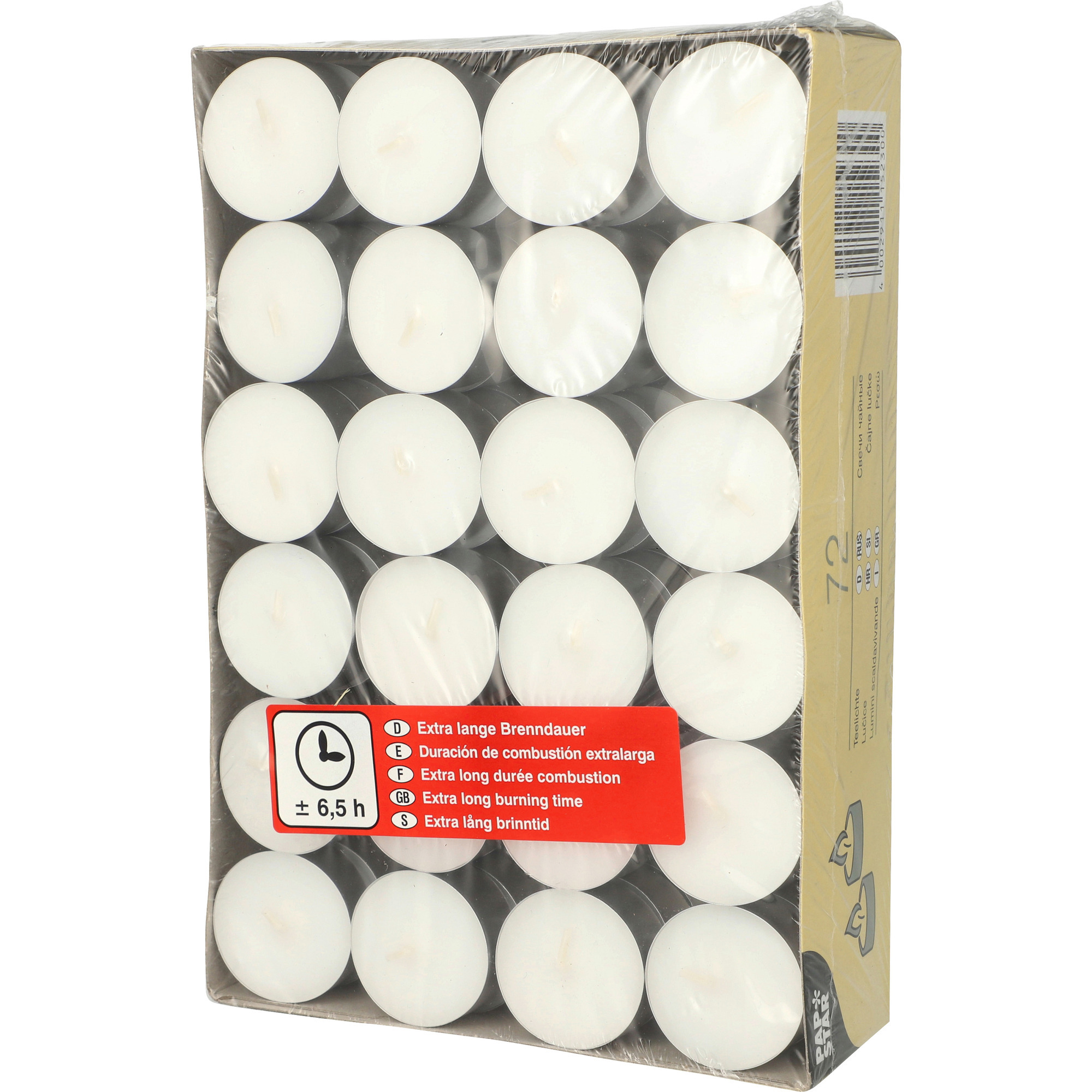 Starp. Teelichter weiss 6,5h 72er