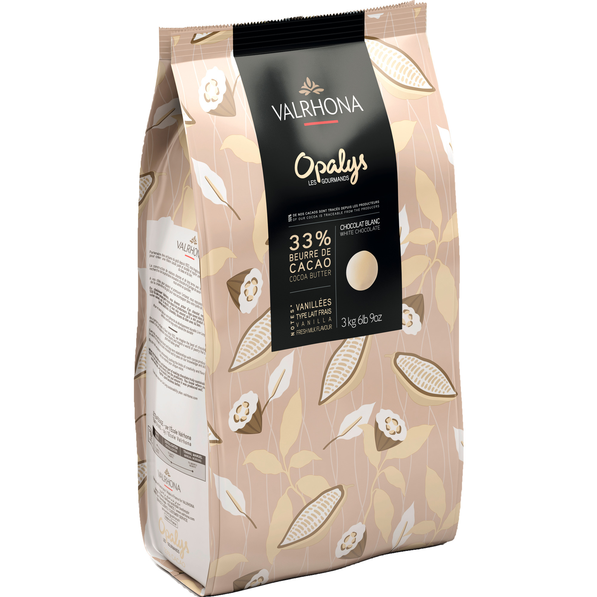 Valrhona Opalys poleva biela 33% 3kg