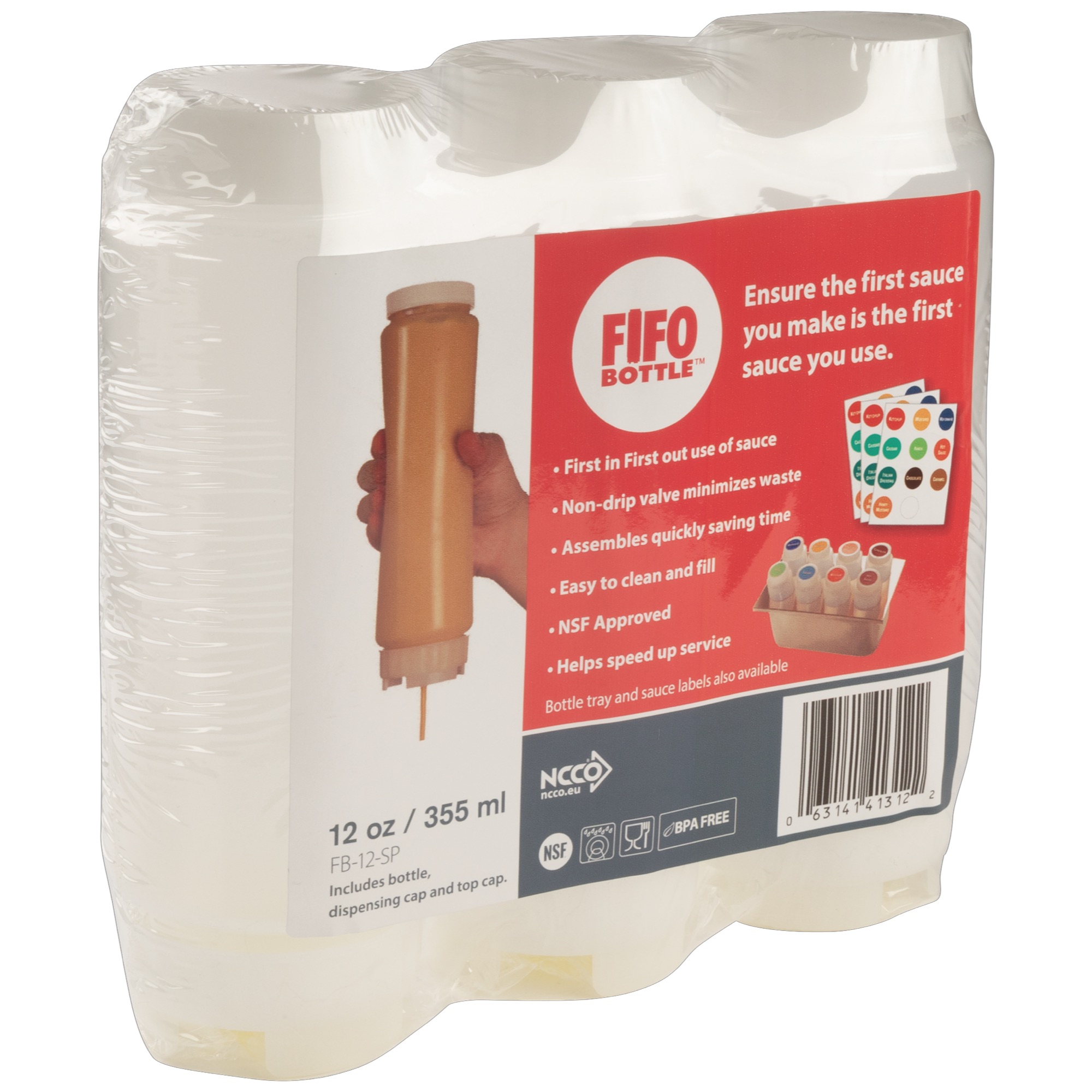 FIFO fľaša s dávkov.uzáverom 355ml 3ks
