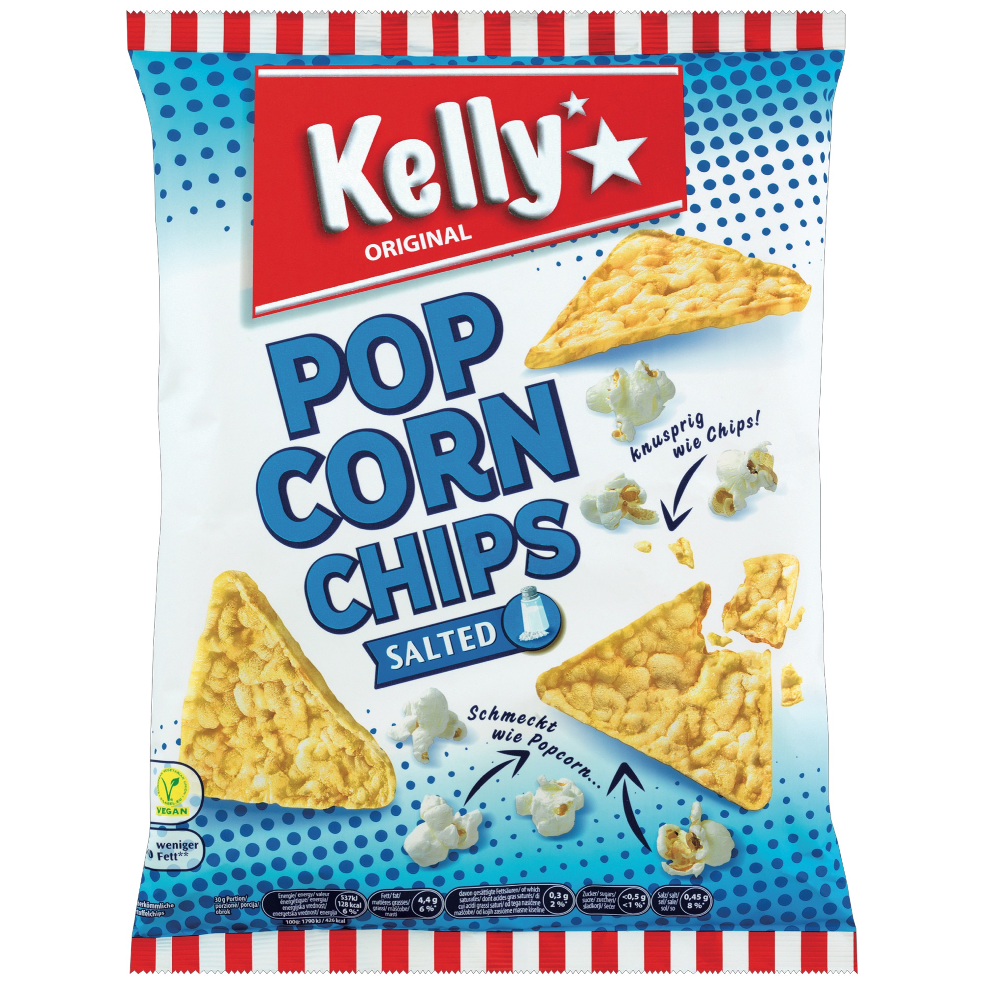 Kelly Popcorn Chips 140g solené