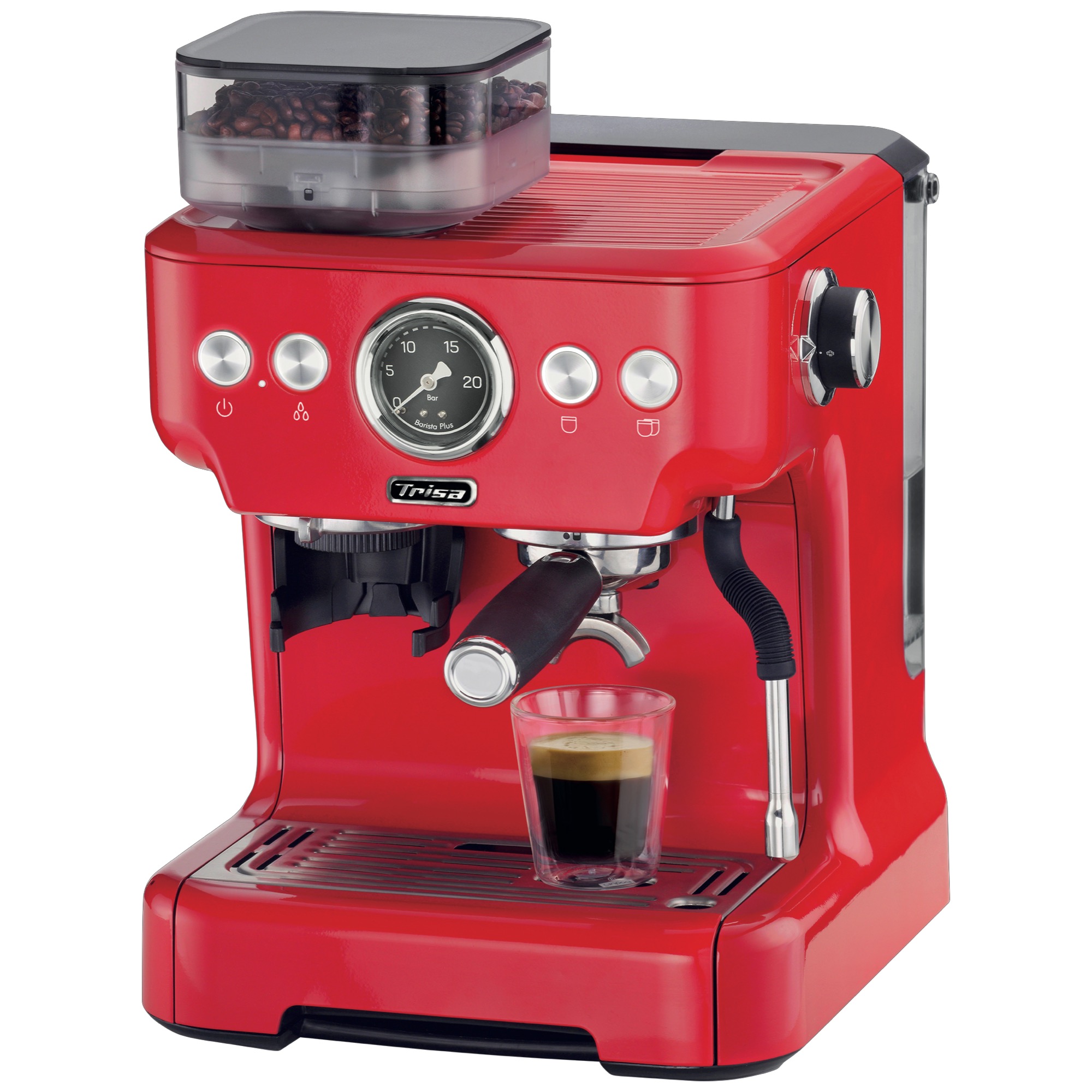 Stroj na espresso Barista plus červený