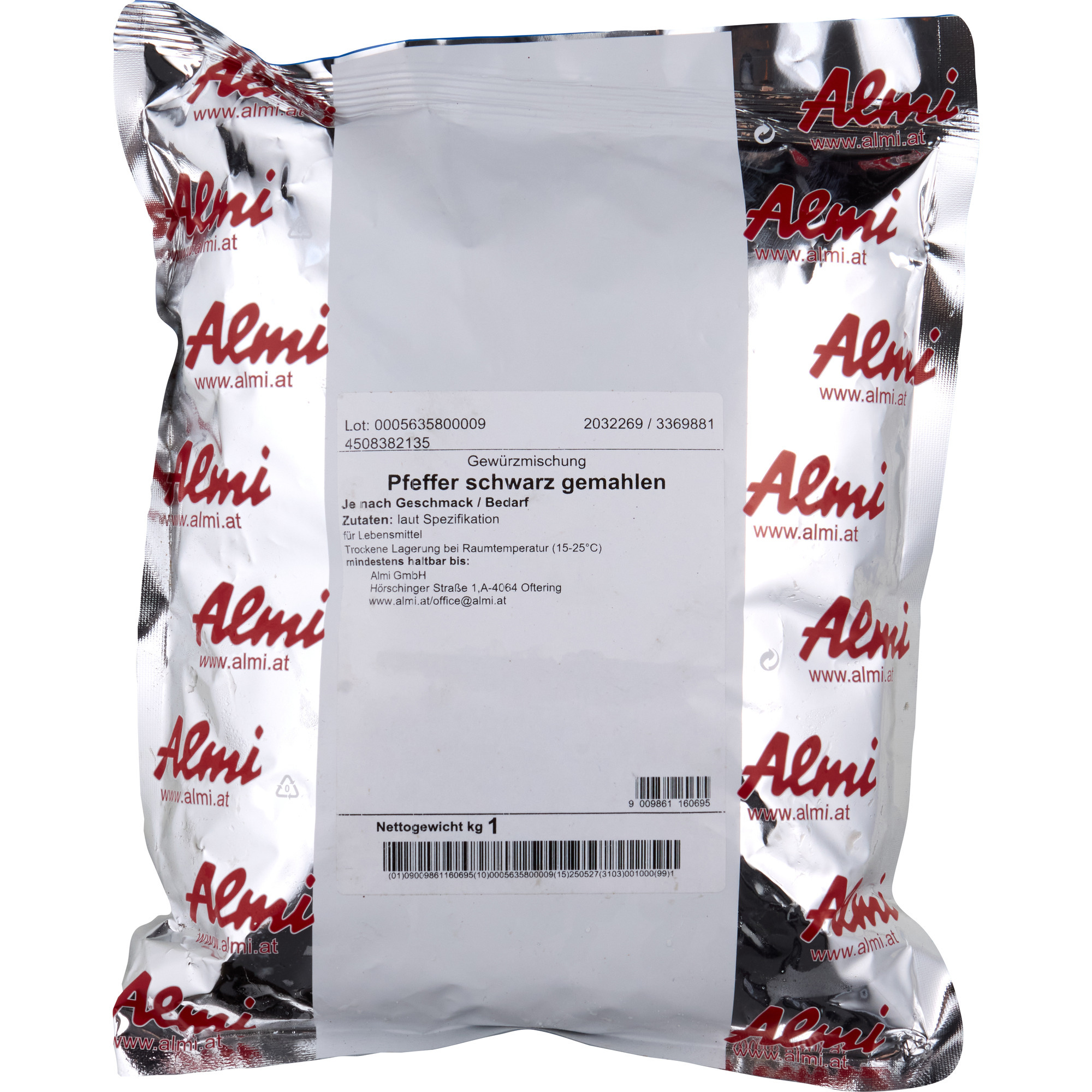 Pfeffer schwarz gemahlen 1kg