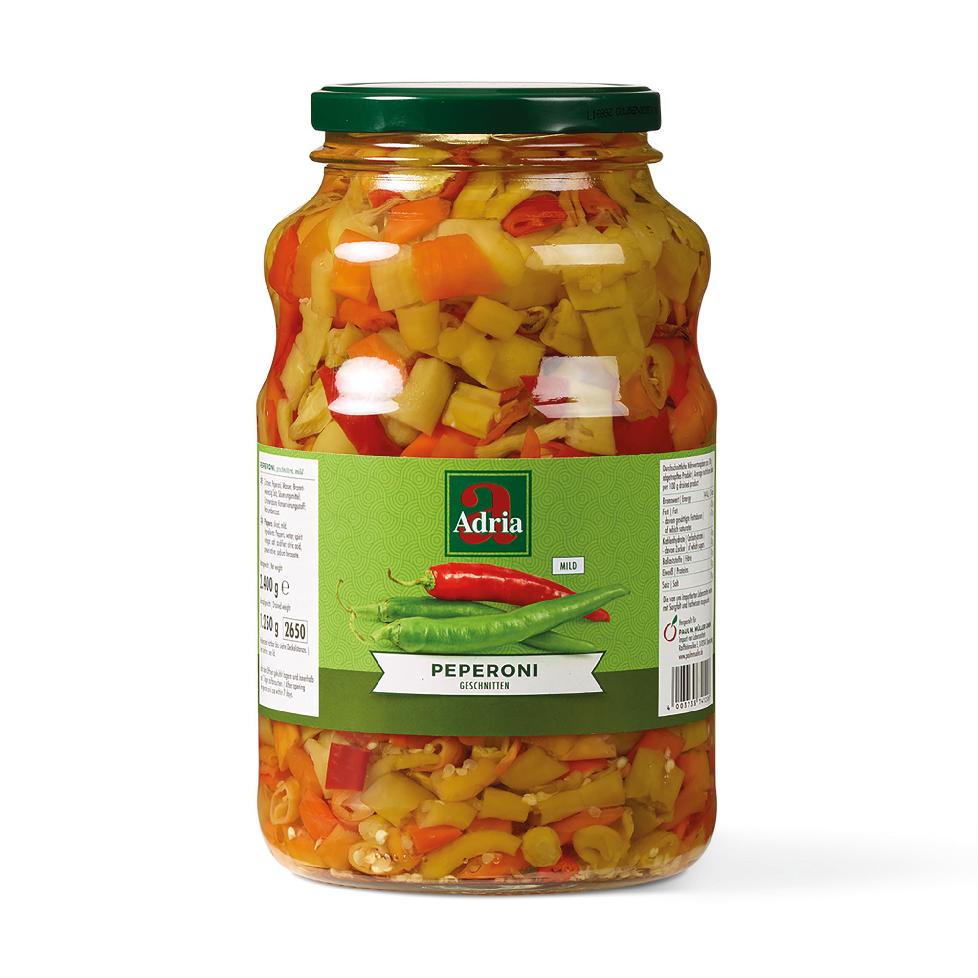Adria Peperoni geschnitten mild 2650ml