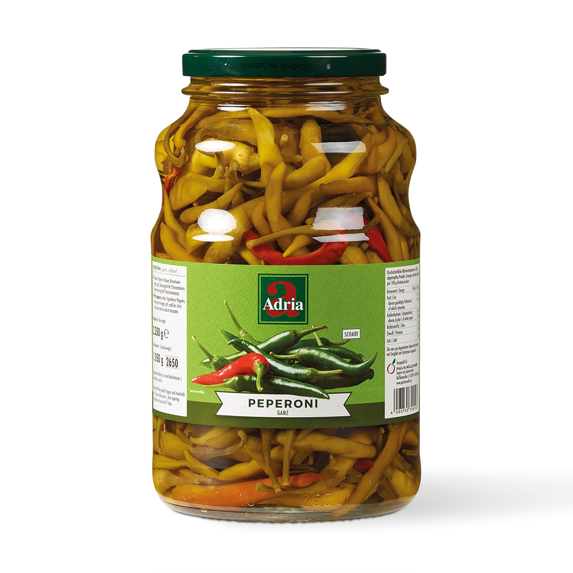 Adria Peperoni grün ganz scharf 2650ml