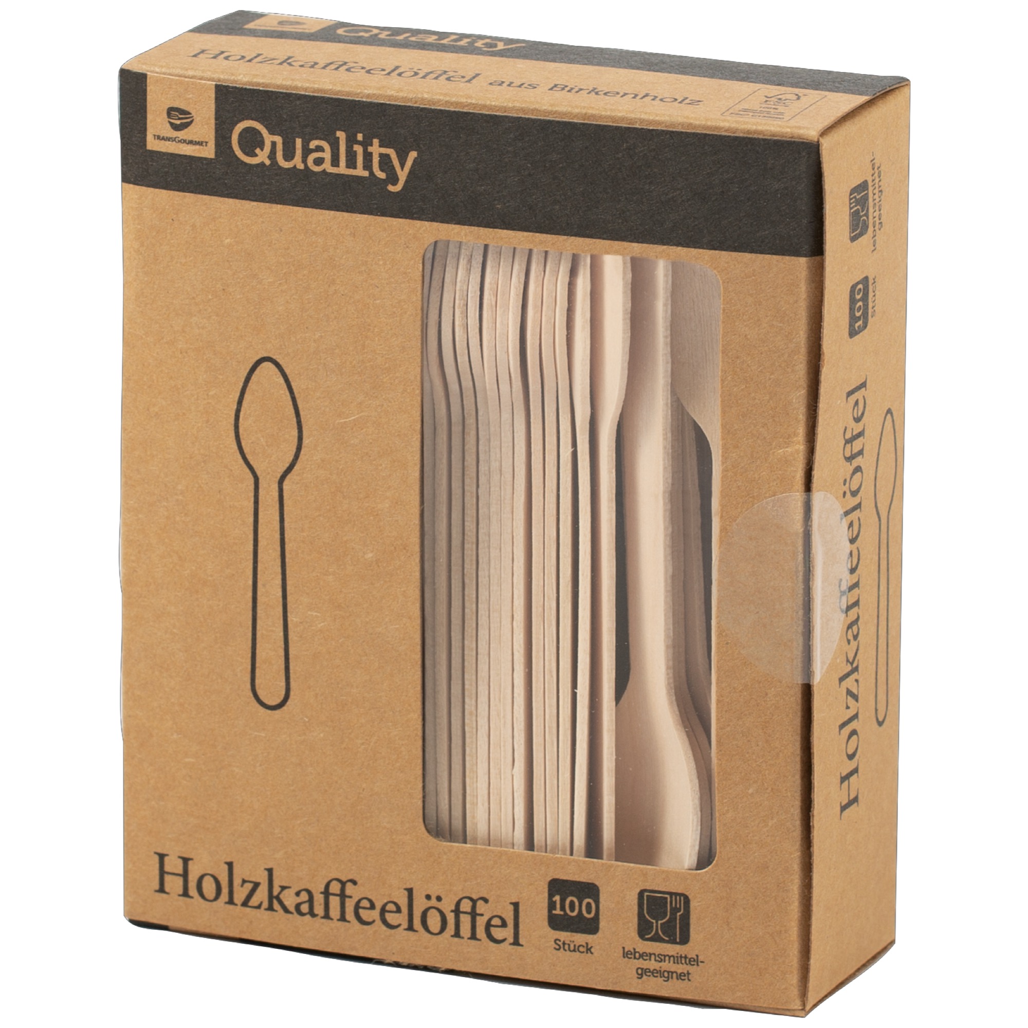 Quality lyžičky kávové drevo 110mm 100ks