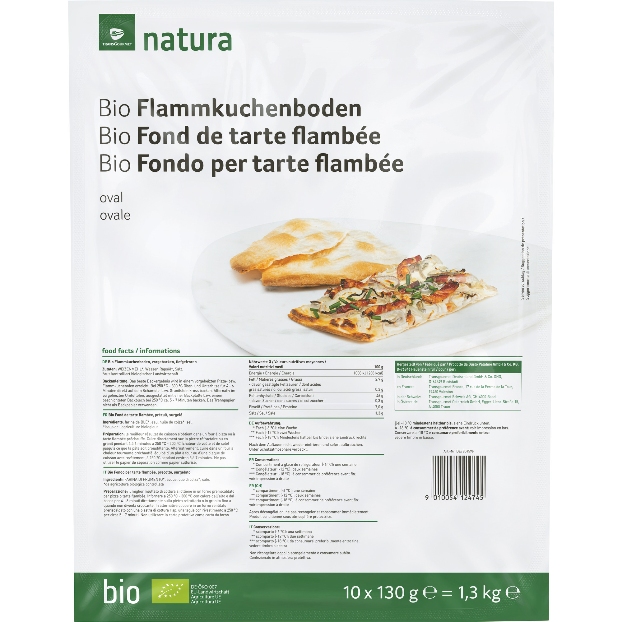 Natura Bio Flammkuchenboden TK 10x130g
