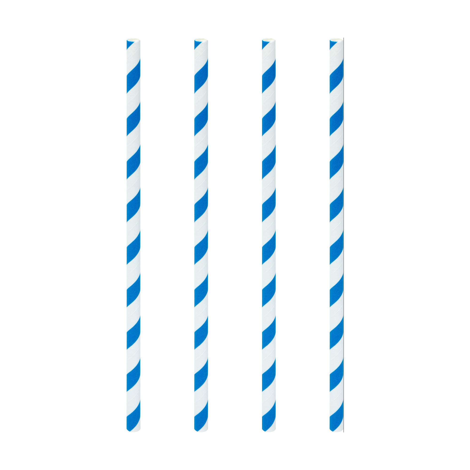 Trinkhalme Papier bl.weiss 6x21cm 100er