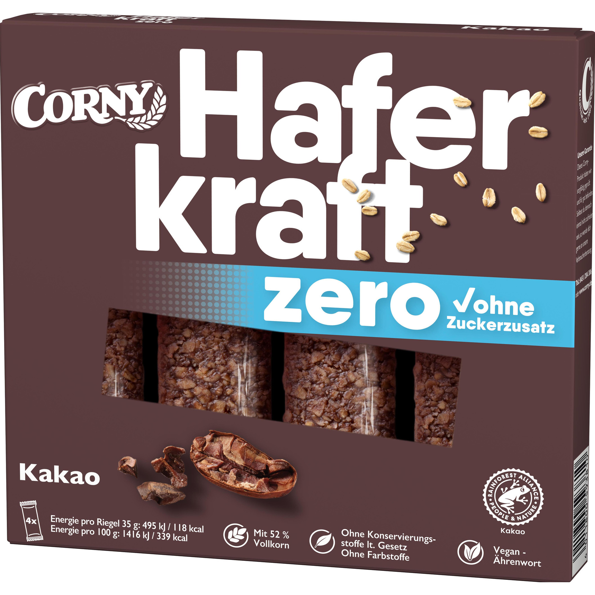 Corny Haferkraft Zero 4x35g, Kakao