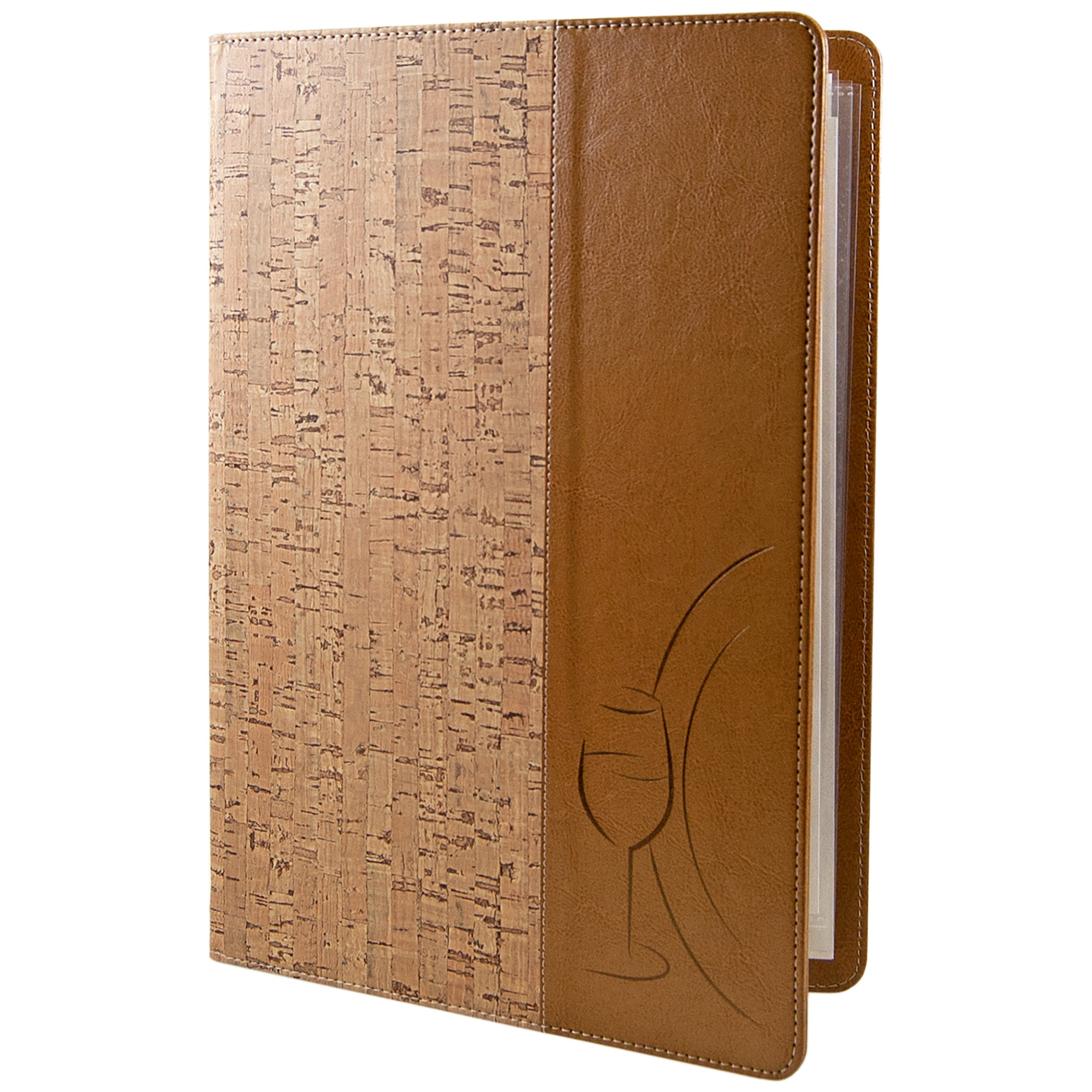 Speisekarte Kork Teller und Glas 8S.A4