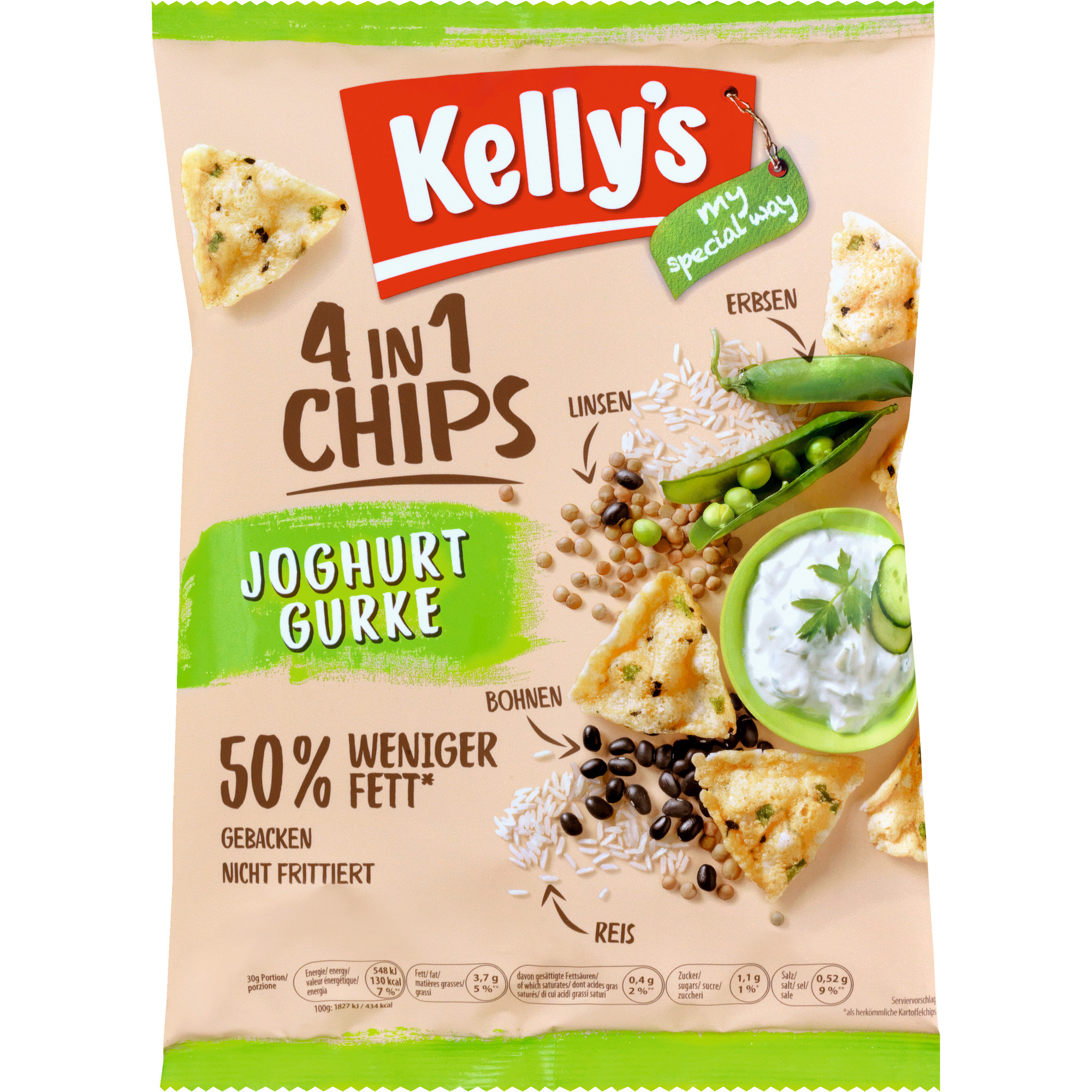 Kelly 4in1 Chips 70g, Joghurt Gurke