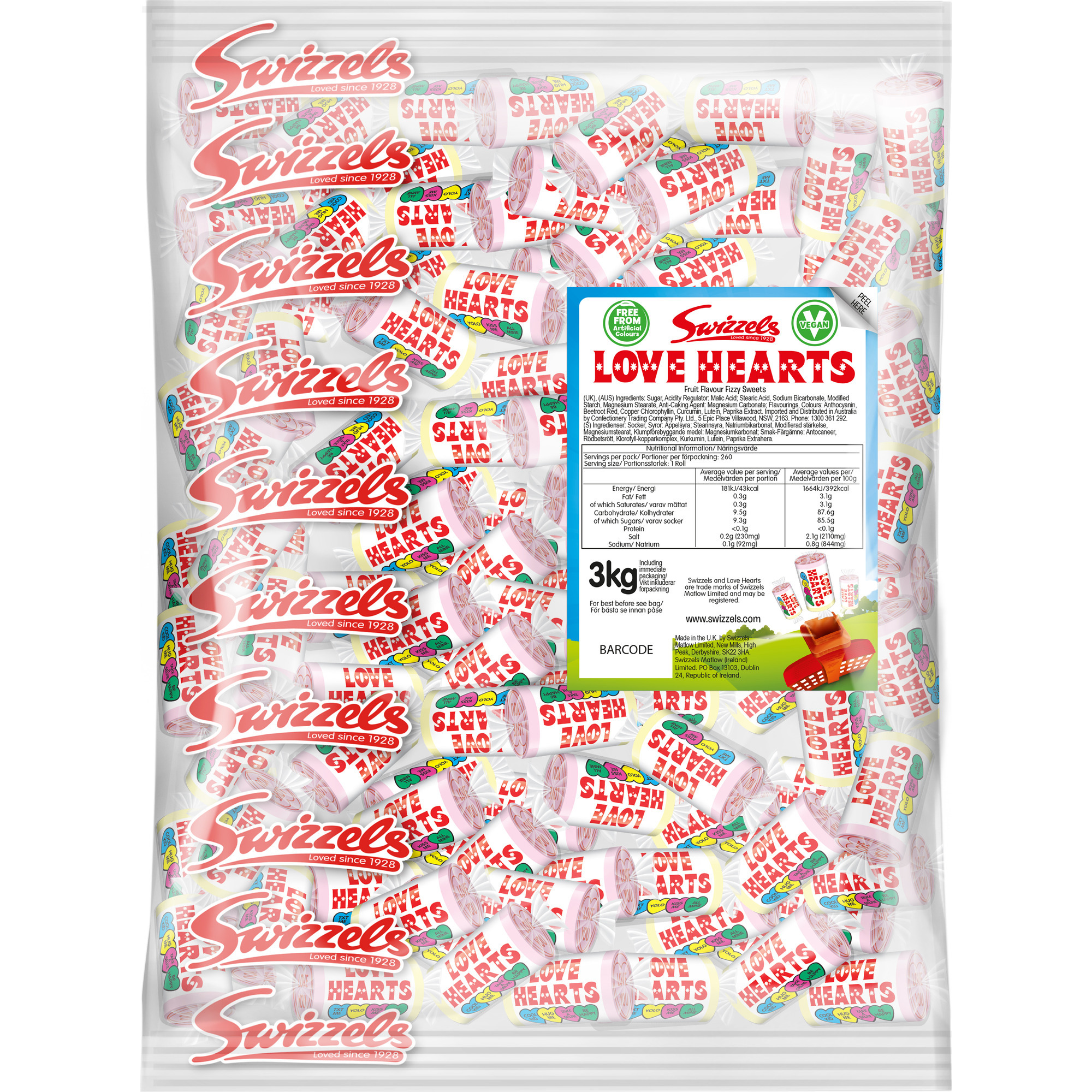 Swizzels Mini Love Hearts 3kg