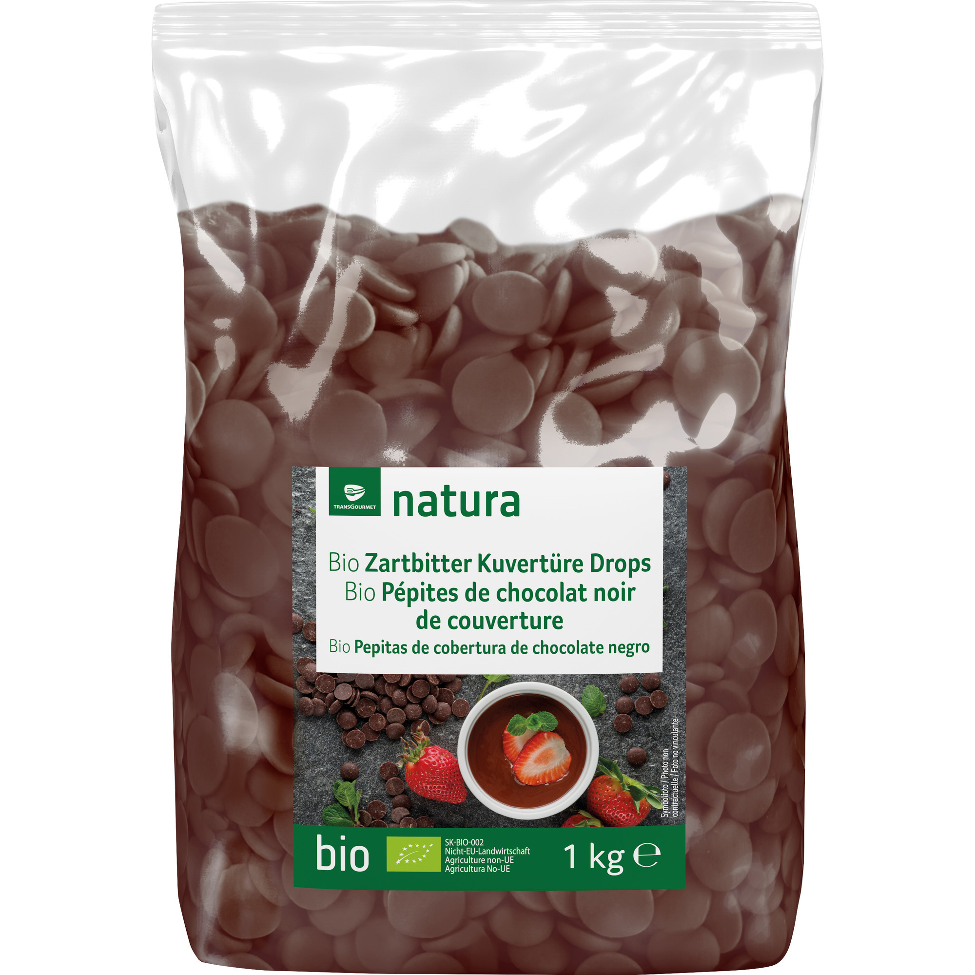 Natura Bio Couvert.Drops 1kg, Zartbitter