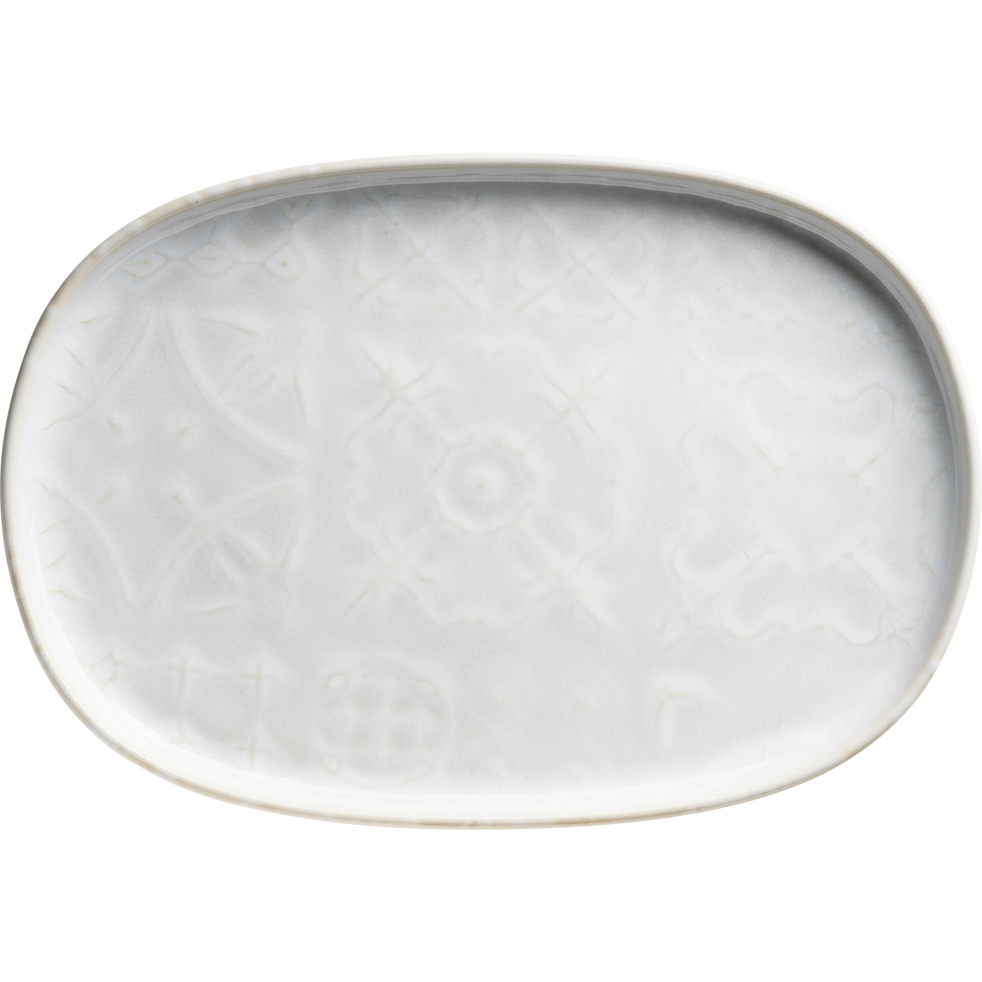 Trad.Tiles Platte oval weiss 33x23cm