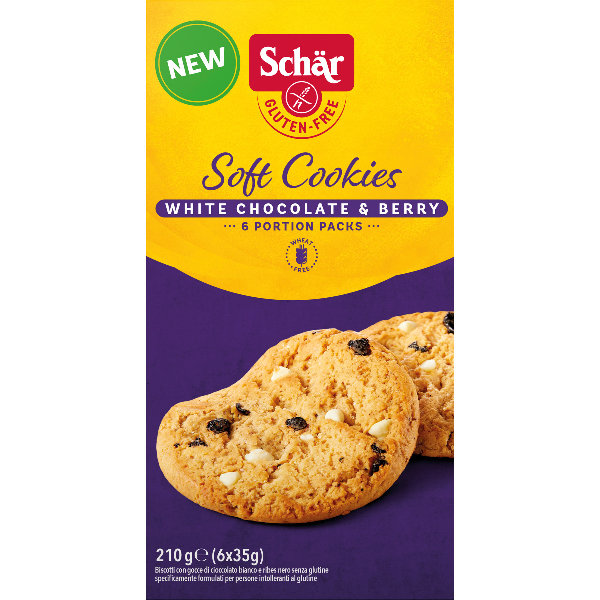 Dr. Schär Soft Cookies 210g, White Choco