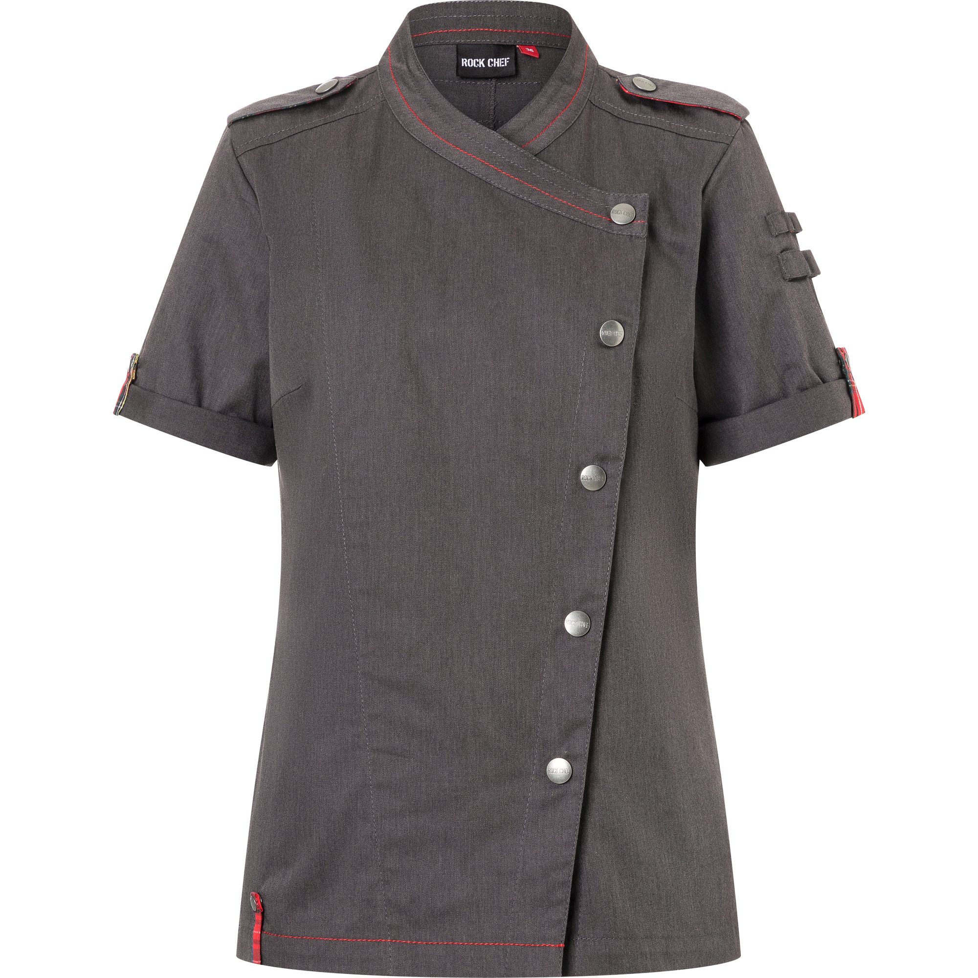 Da.Kochjacke RockChef vint.black, Gr. 38