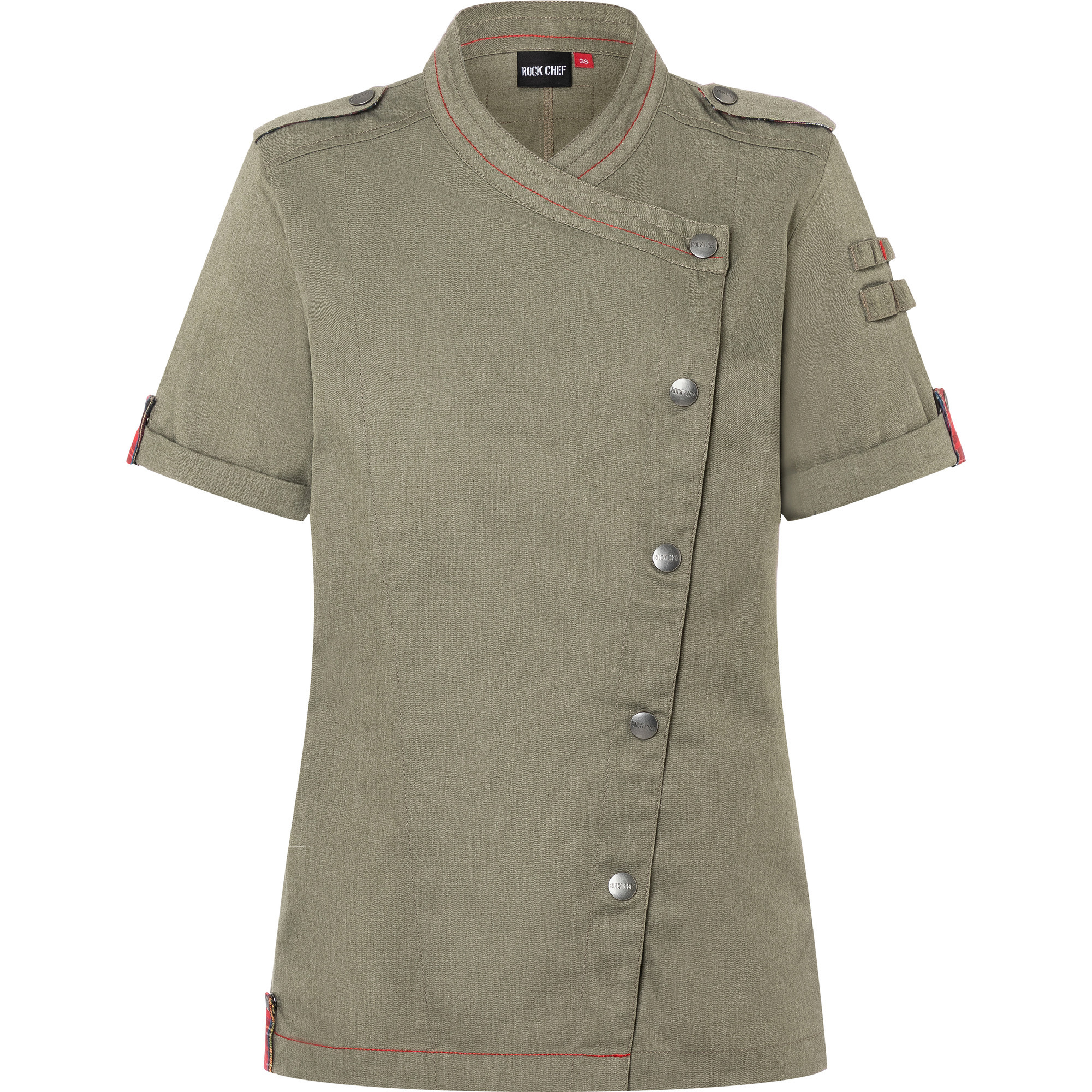 Da.Kochjacke RockChef vint.green, Gr. 48