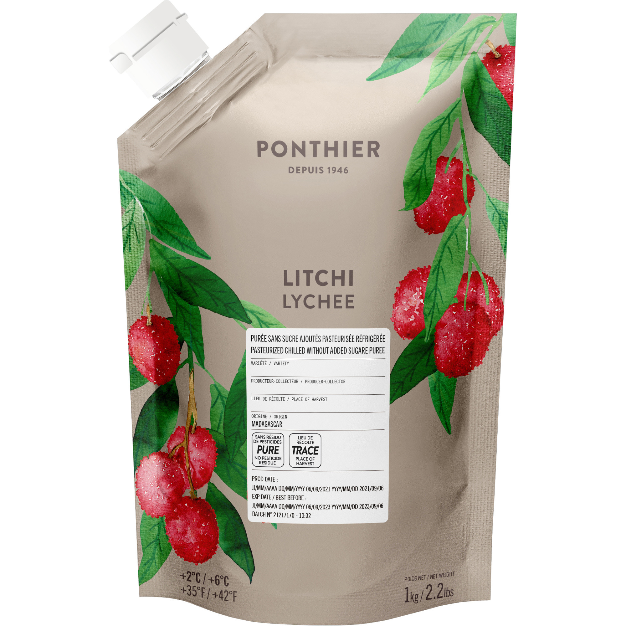 Ponthier Fruchtpüree Litschi 1kg