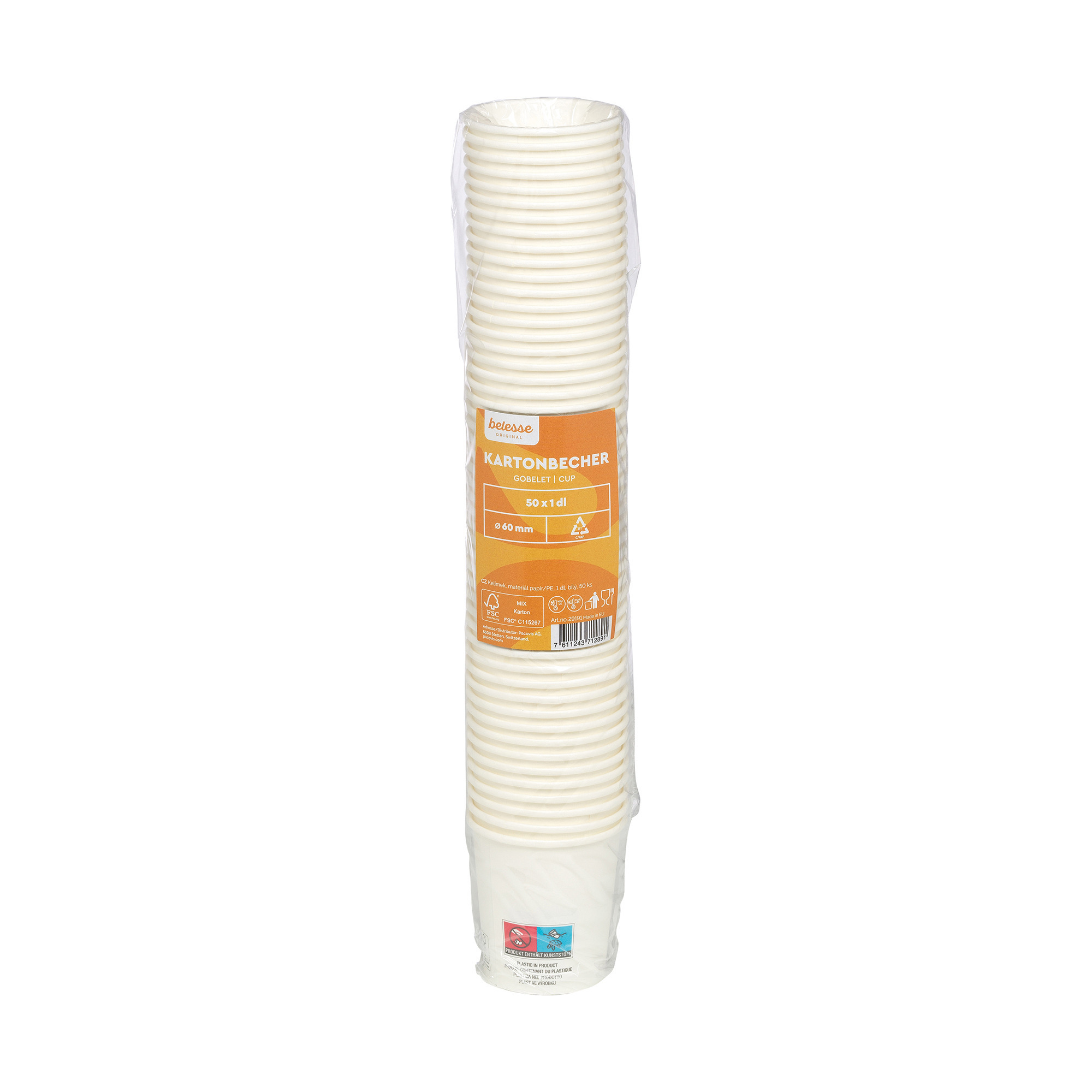 Trinkbecher PE weiss 0,1l DM60mm 50er