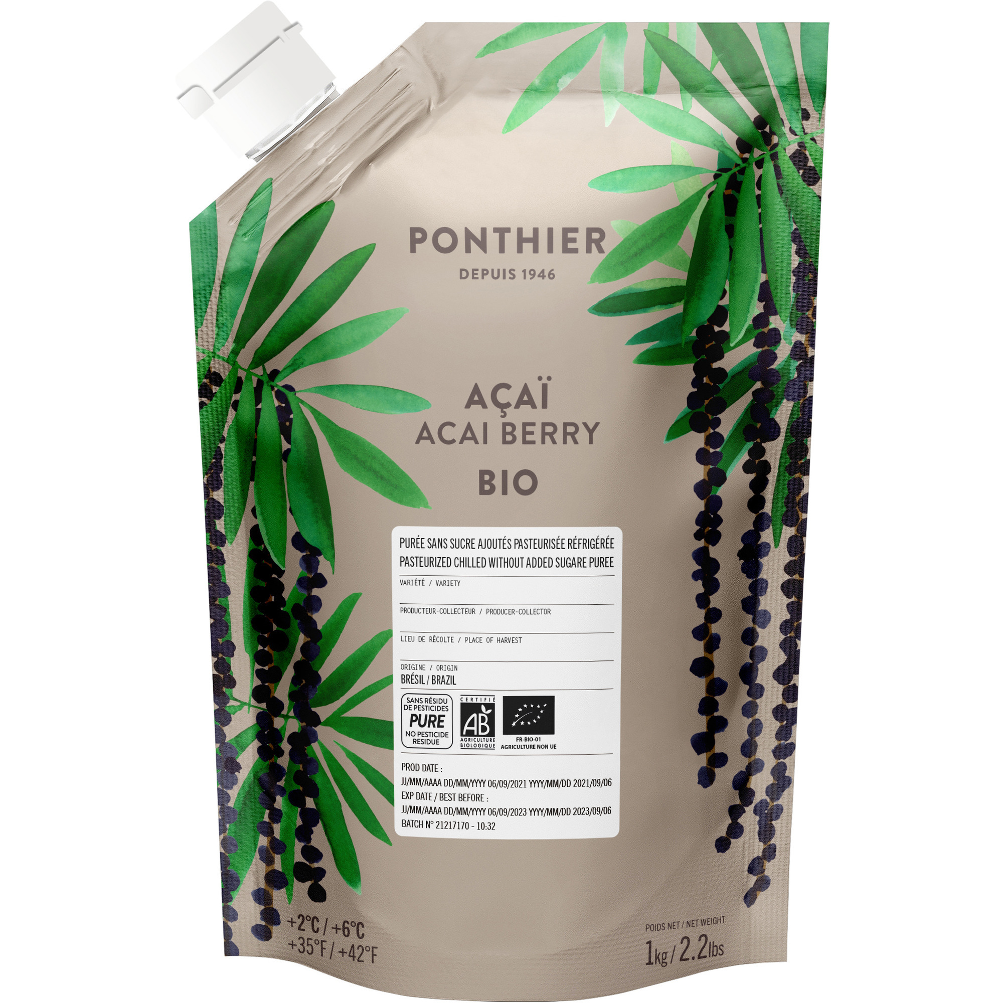 Ponthier Fruchtpüree Acai Beere 1kg