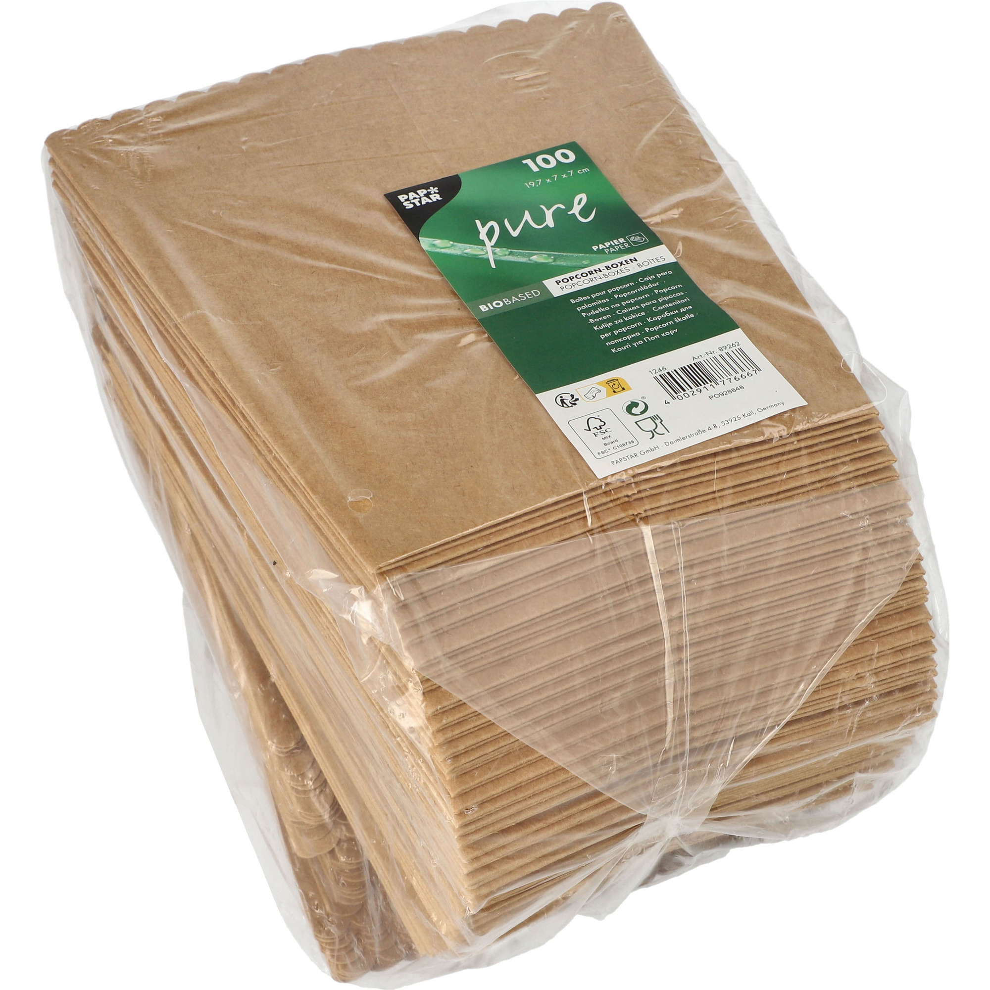 Pap St Popcornbox 19,7x7cm 1300ml 100er