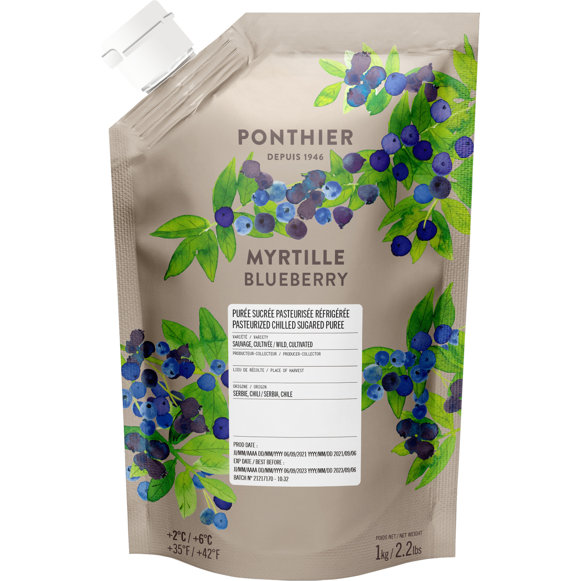 Ponthier Fruchtpüree Heidelbeer 1kg