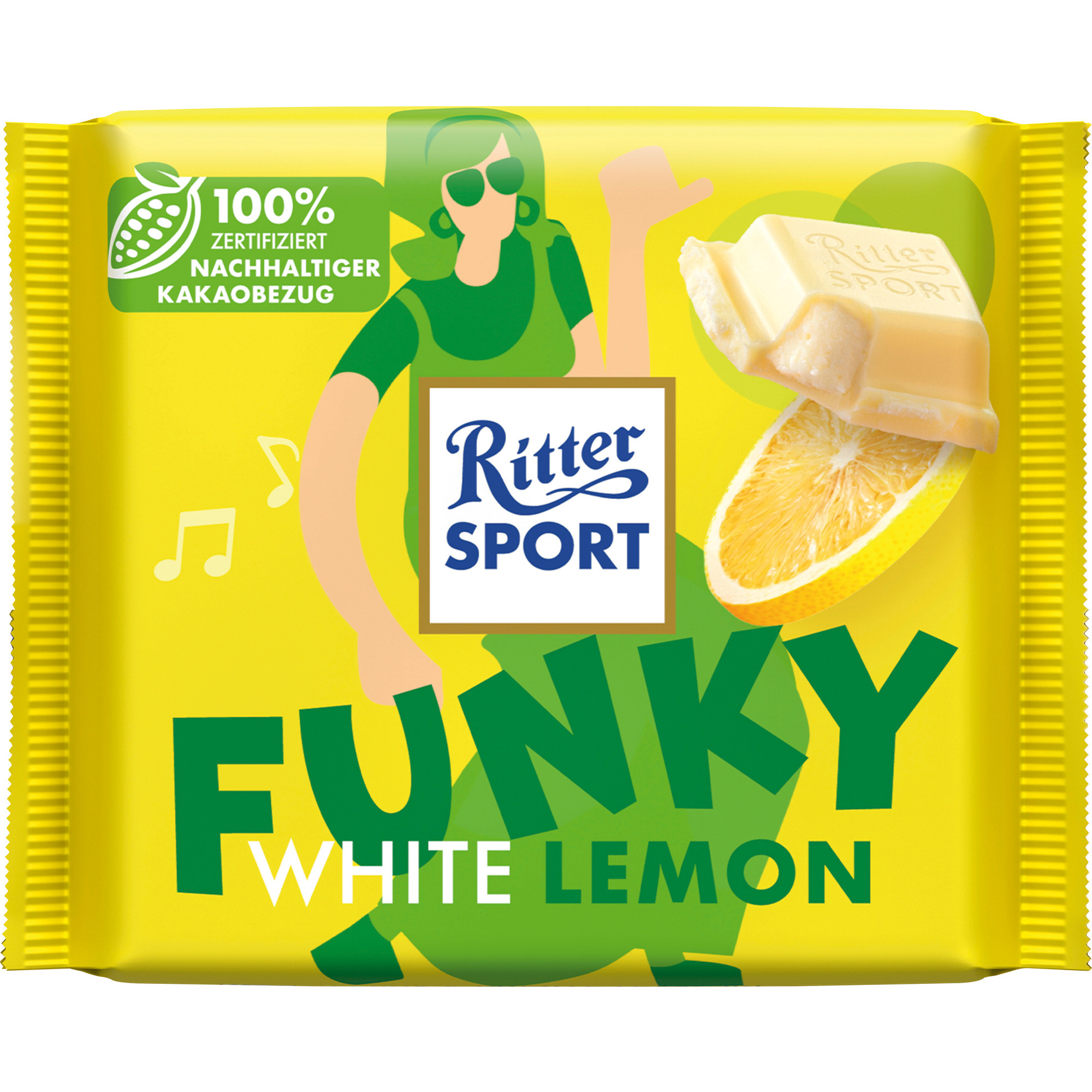 Ritter Sport 100g, White Lemon