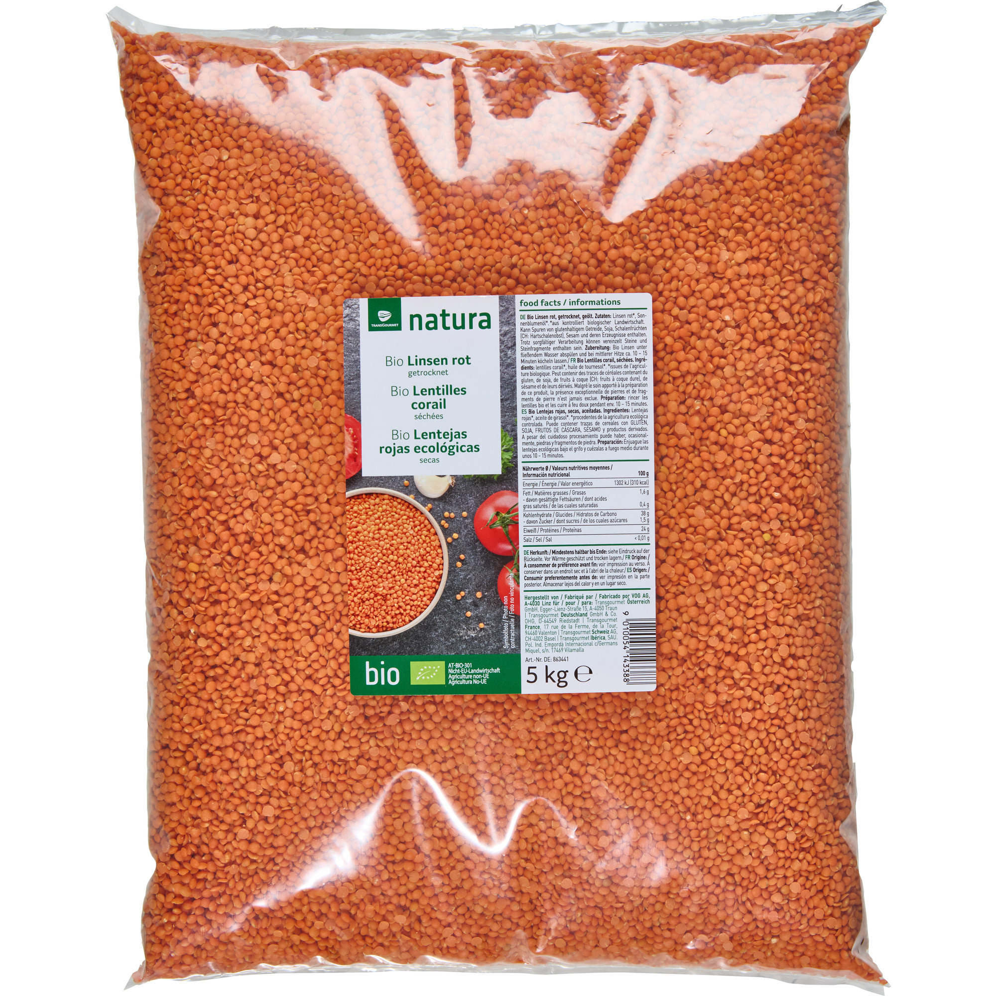 Natura Bio Linsen rot 5kg
