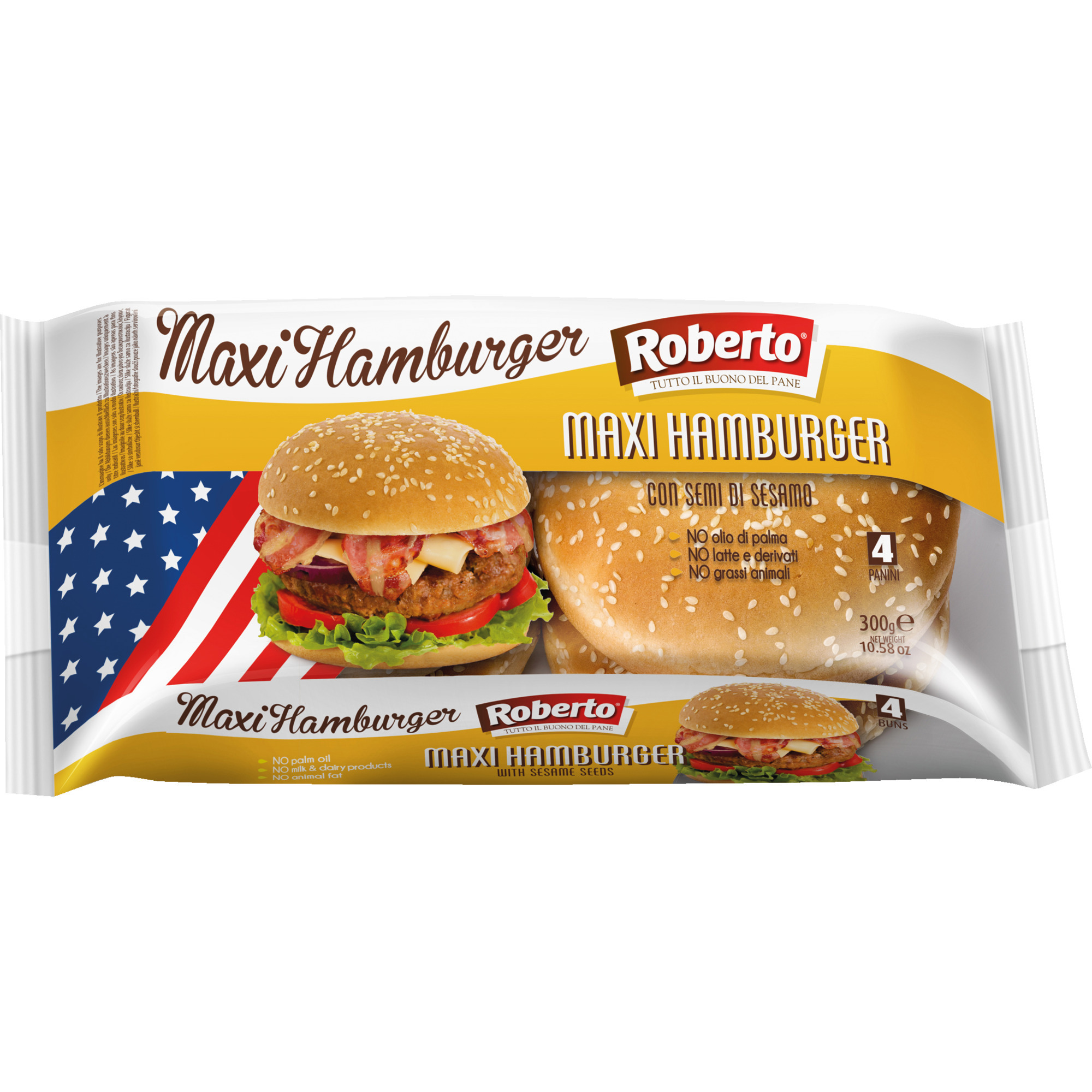 Roberto Maxi Hamburger Sesam 4x75g