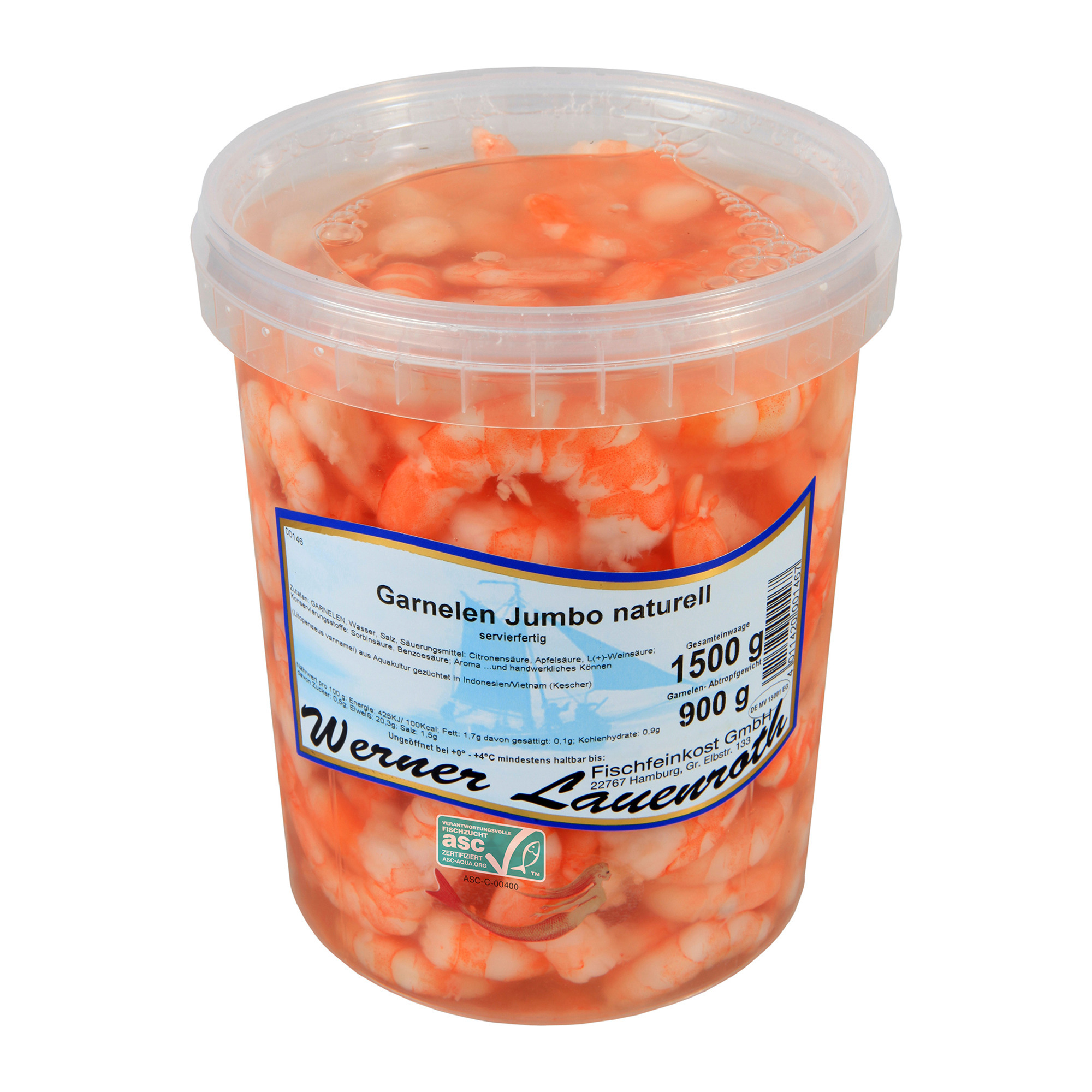 Garnelen Jumbo naturell 1,5kg