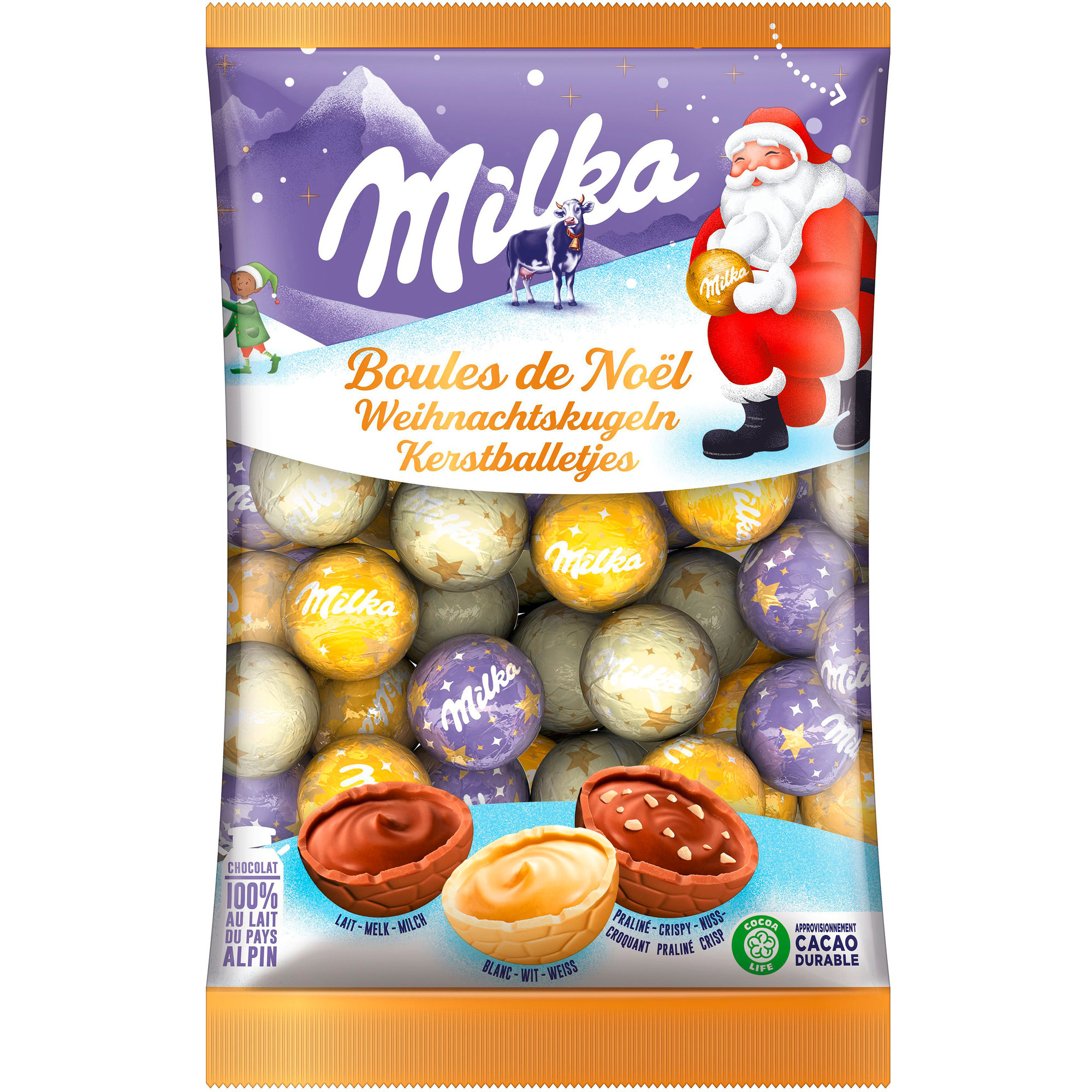 Milka Weihnachtskugeln Mix 350g