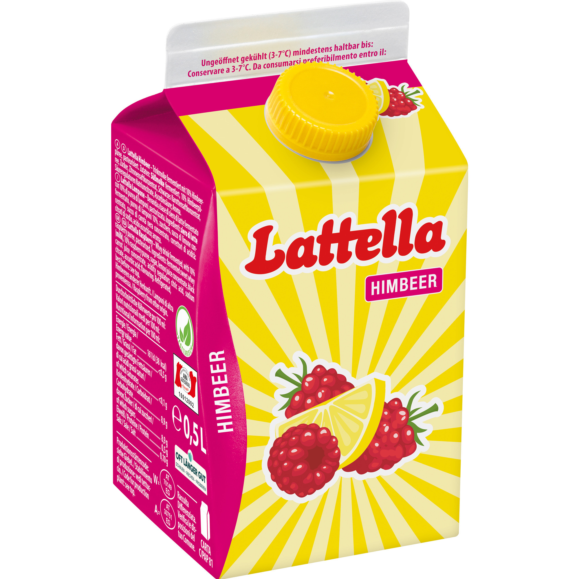 Lattella Molkedr. 500ml, Himbeer