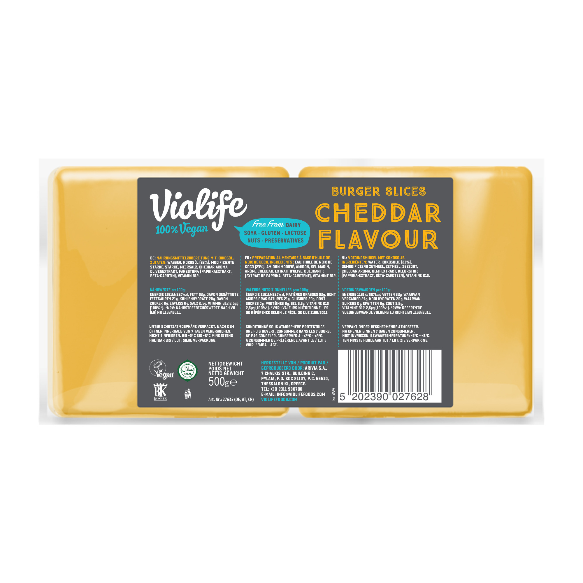 Violife Cheddar Burger Scheiben 500g